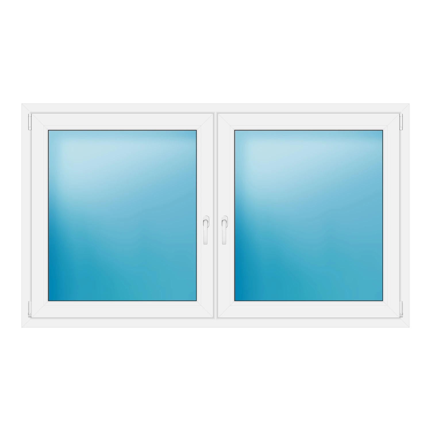 Zweiflügeliges Fenster 187x108 cm Weiß