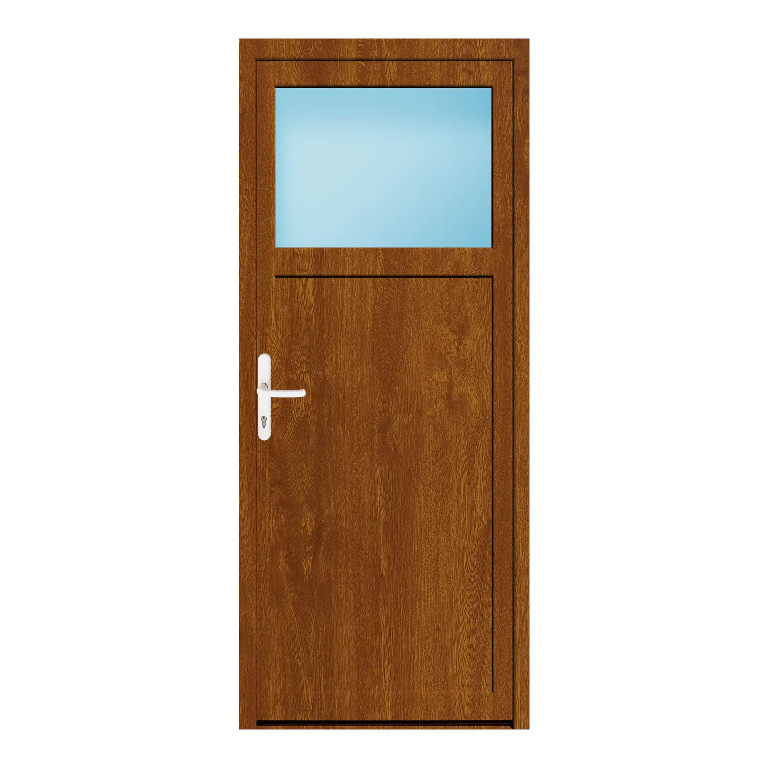 Nebeneingangstür 80x190 cm Golden Oak genarbt 1/3 Glas