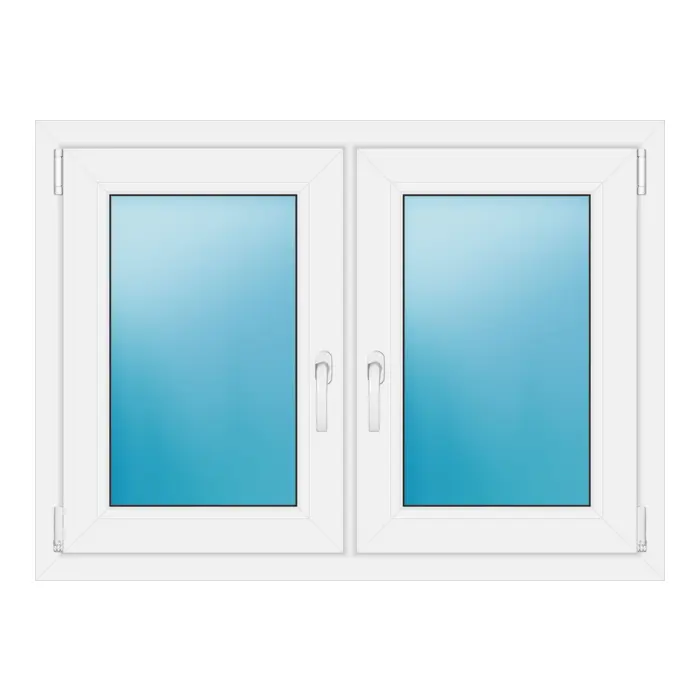 Zweiflügeliges Fenster 108x79 cm Weiß