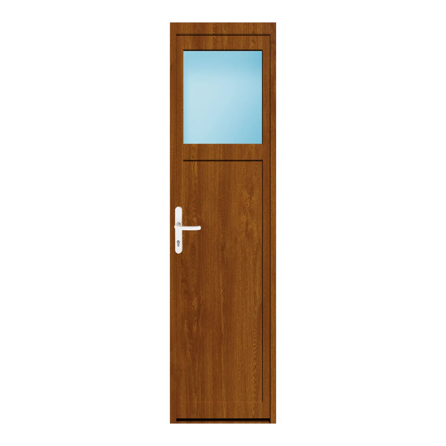 Nebeneingangstür 54x204 cm Golden Oak genarbt 1/3 Glas