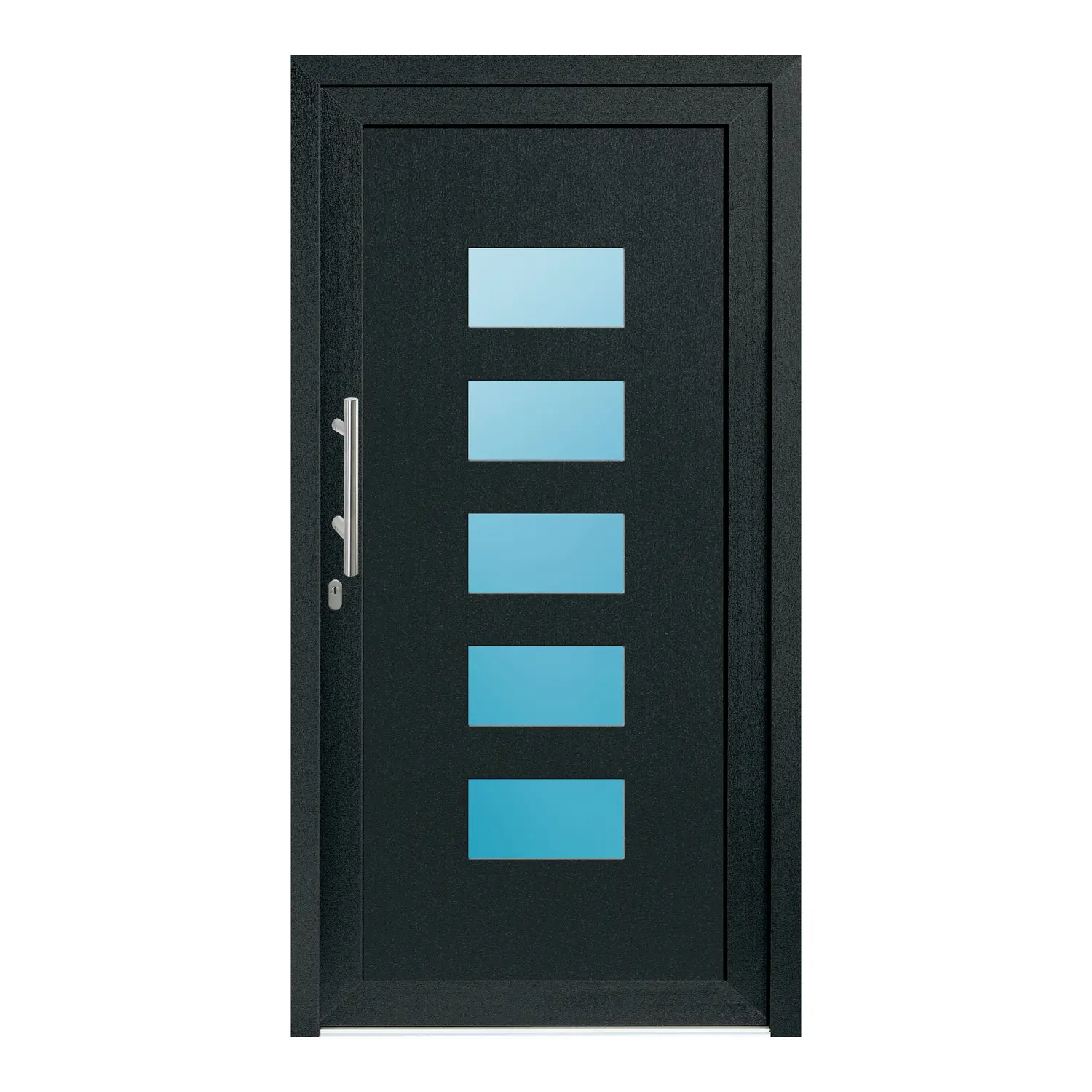 Haustür 114x219.5 cm Anthrazit-Grau genarbt Merkur aus Kunststoff {product.title} {product.width / 10}x{product.height / 10} cm {product.color} {f:if(condition: product.isDoor, then: product.filling, else: '')}