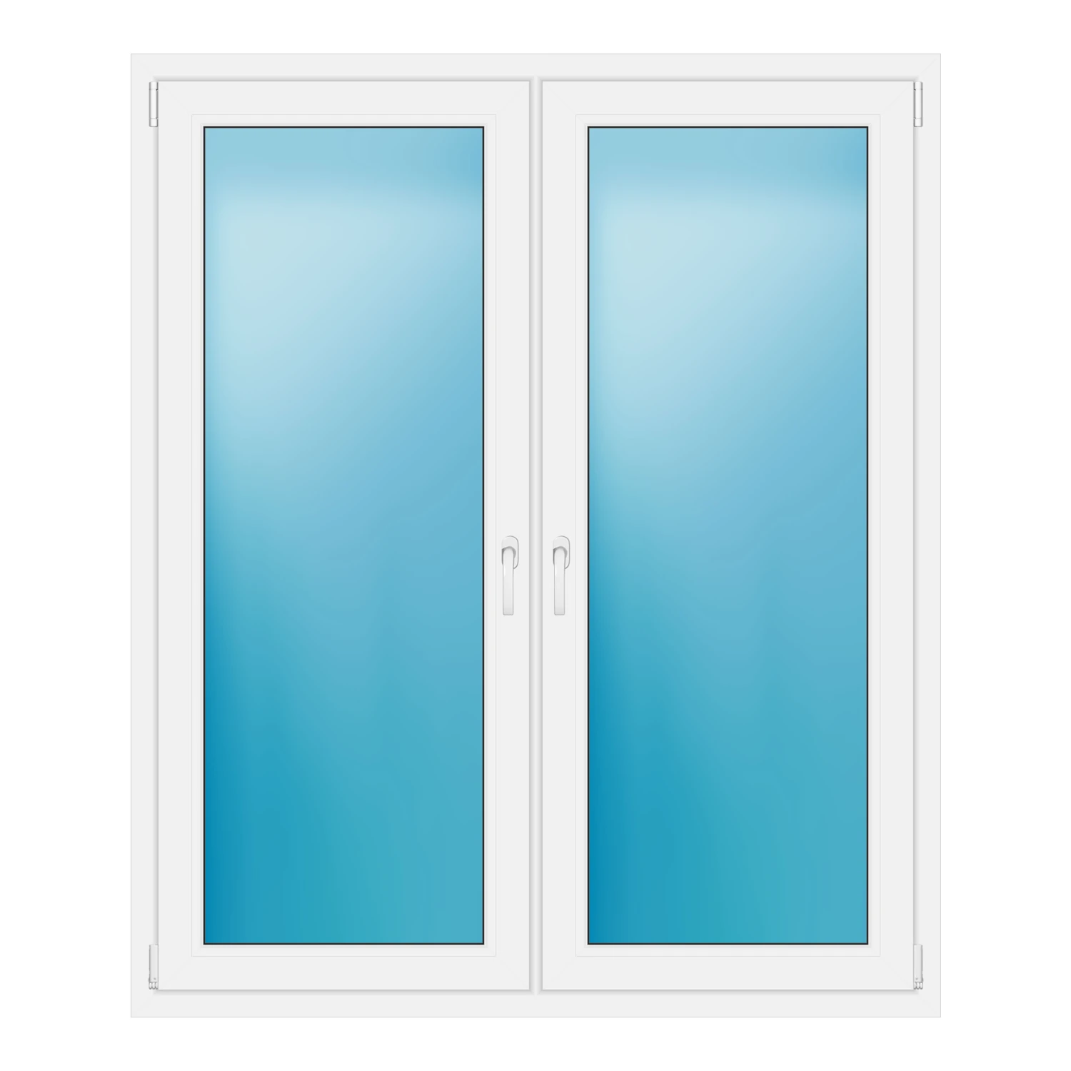 Zweiflügeliges Fenster 142x169 cm Weiß