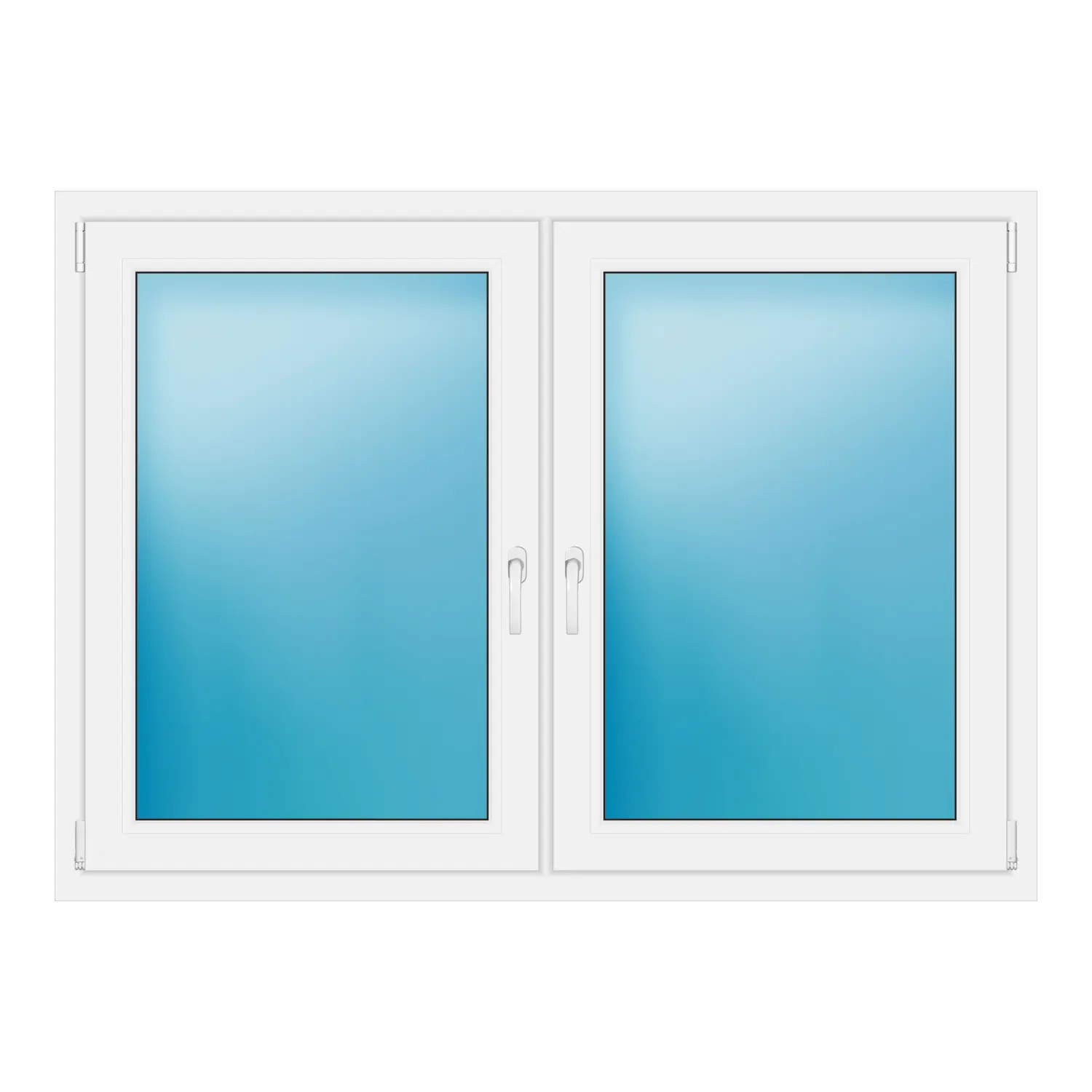 Zweiflügeliges Fenster 155x112 cm Weiß