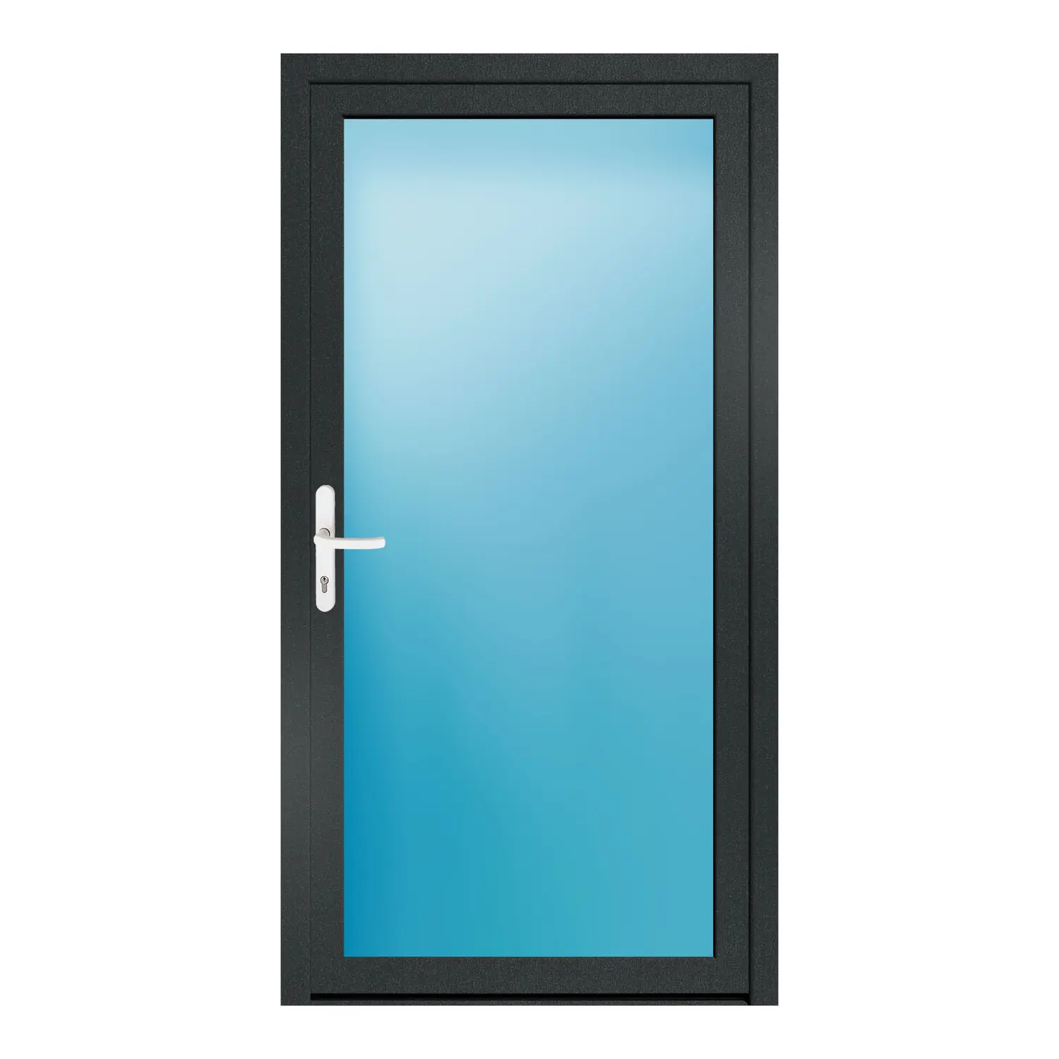 Nebeneingangstür 94x180 cm Anthrazitgrau genarbt Vollglas