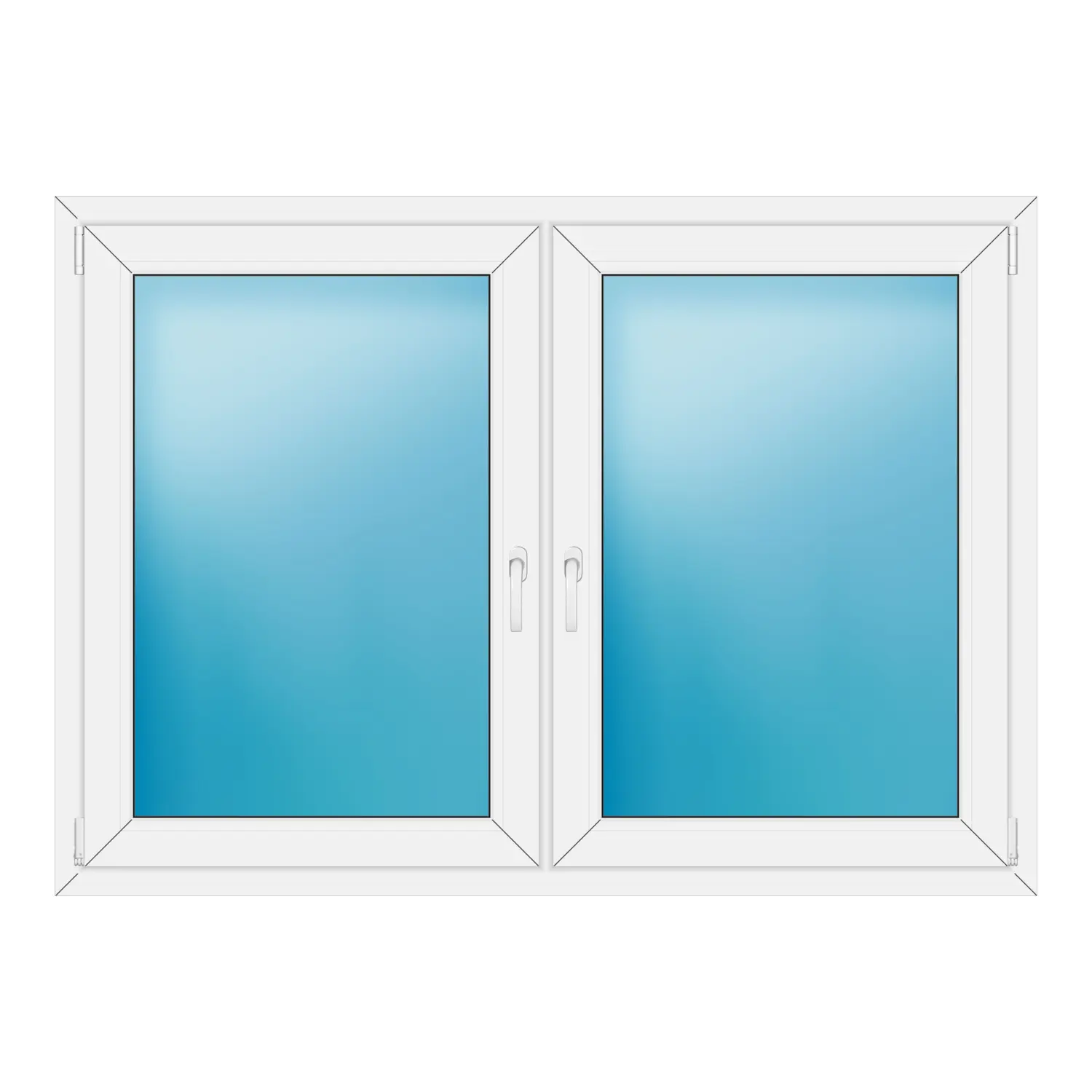 Zweiflügeliges Fenster 160x114 cm Weiß