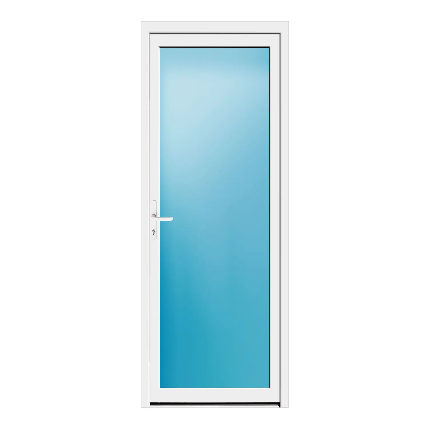 Nebeneingangstür 88x230 cm Weiß Vollglas