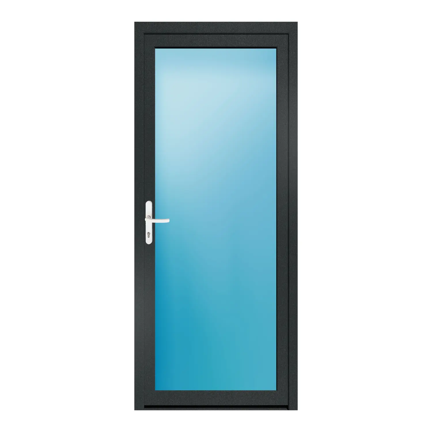 Nebeneingangstür 90x214 cm Anthrazitgrau genarbt Vollglas