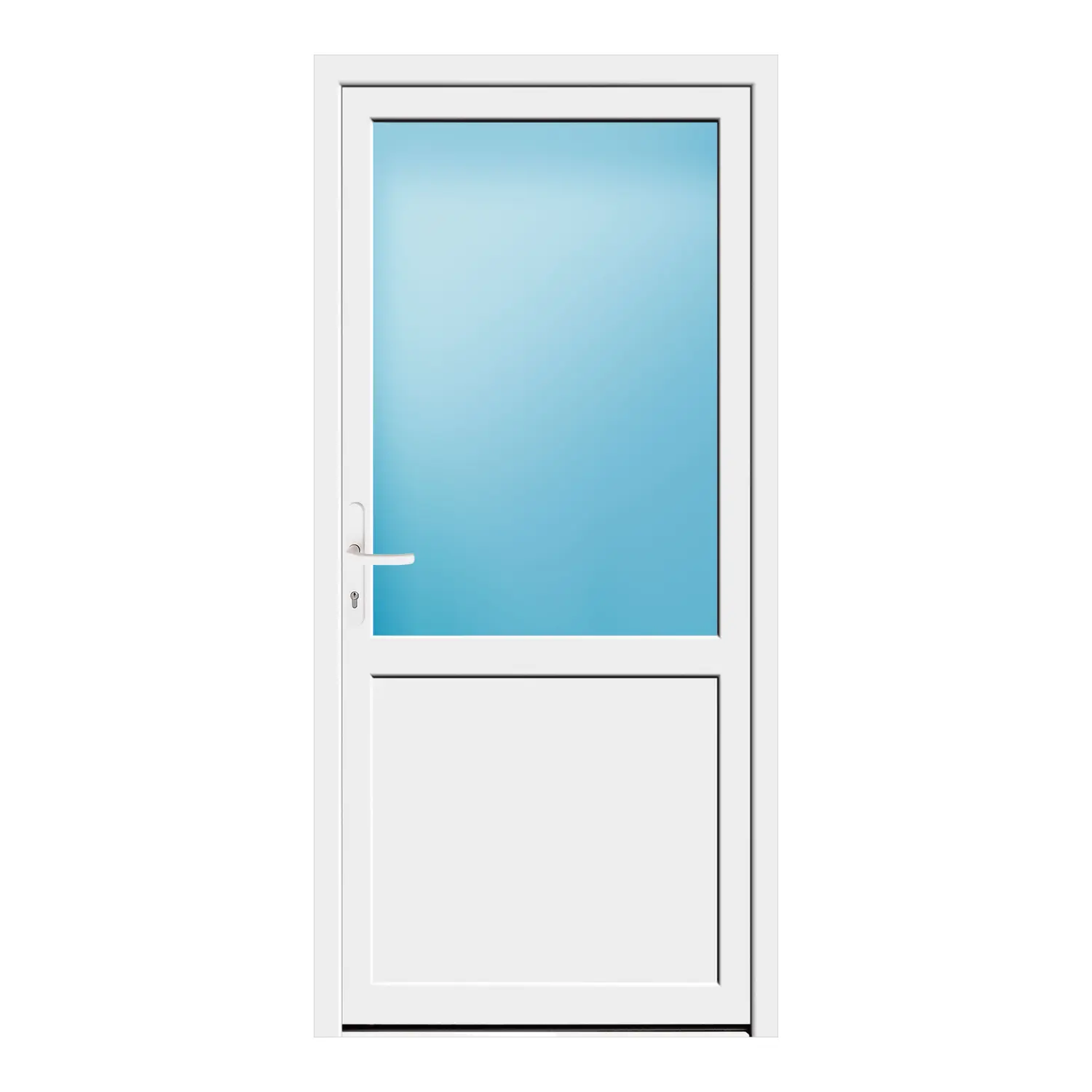 Nebeneingangstür 89x188.5 cm Weiß 2/3 Glas