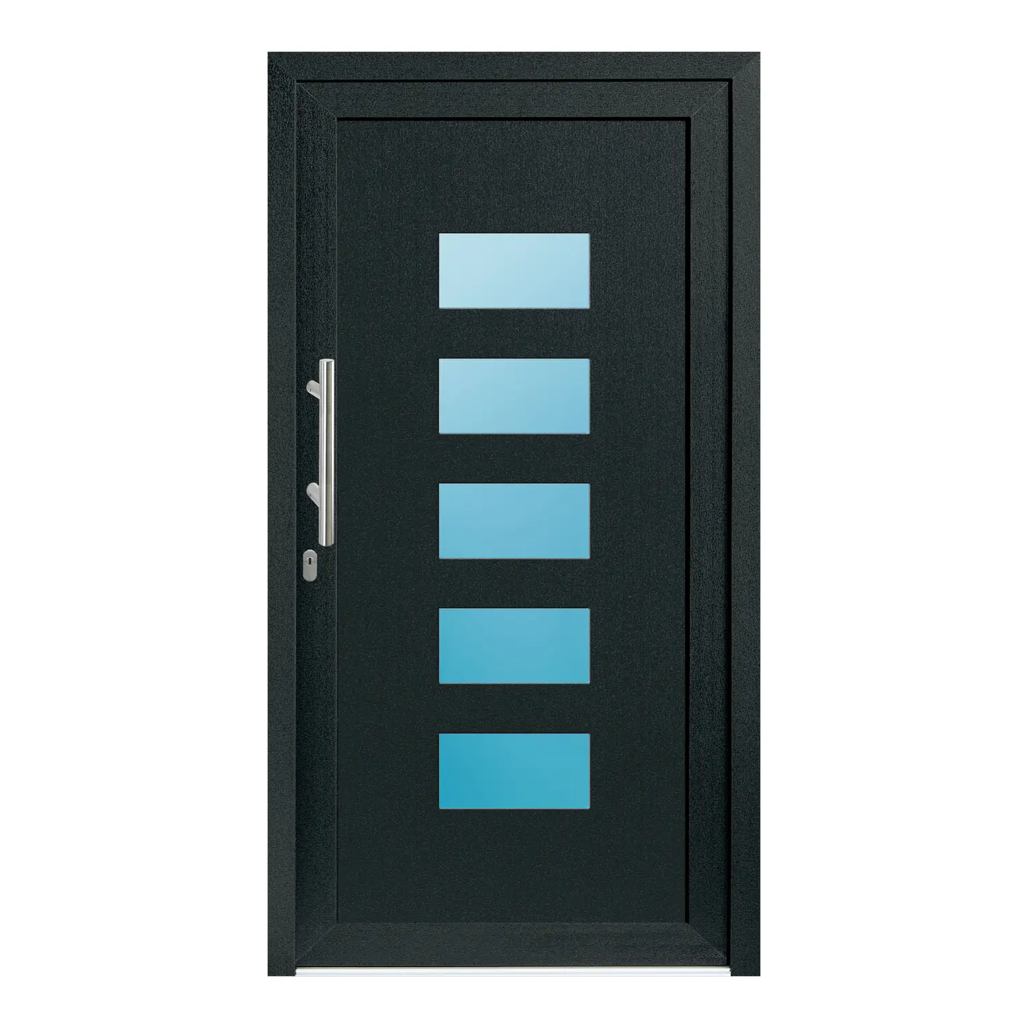 Haustür 105x197 cm Anthrazit-Grau genarbt Merkur aus Kunststoff {product.title} {product.width / 10}x{product.height / 10} cm {product.color} {f:if(condition: product.isDoor, then: product.filling, else: '')}