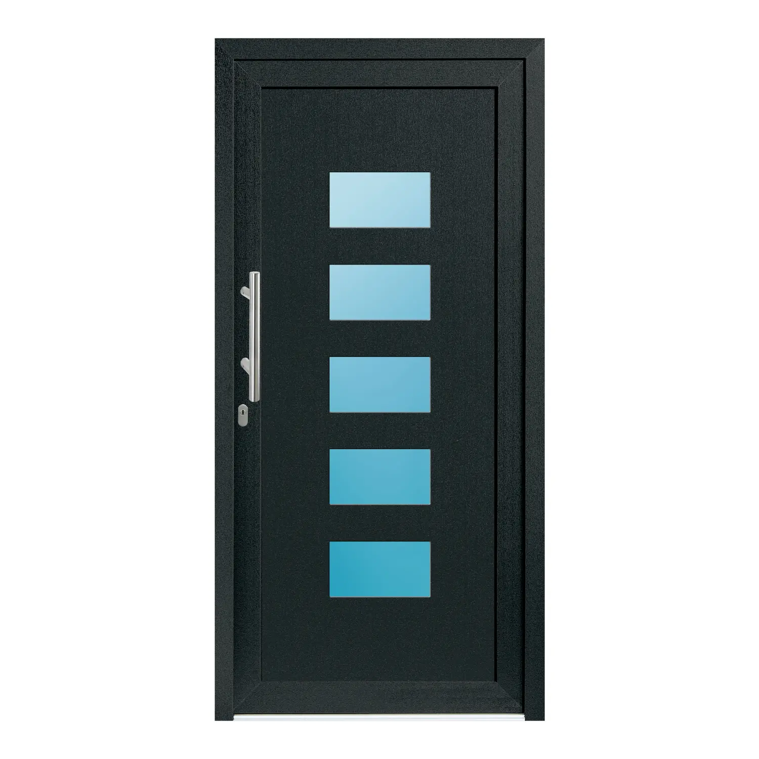 Haustür 101x209 cm Anthrazit-Grau genarbt Merkur aus Kunststoff {product.title} {product.width / 10}x{product.height / 10} cm {product.color} {f:if(condition: product.isDoor, then: product.filling, else: '')}