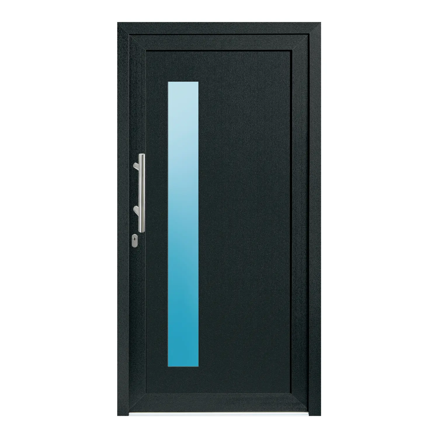 Haustür 103x199 cm Anthrazit-Grau genarbt Pluto aus Kunststoff {product.title} {product.width / 10}x{product.height / 10} cm {product.color} {f:if(condition: product.isDoor, then: product.filling, else: '')}