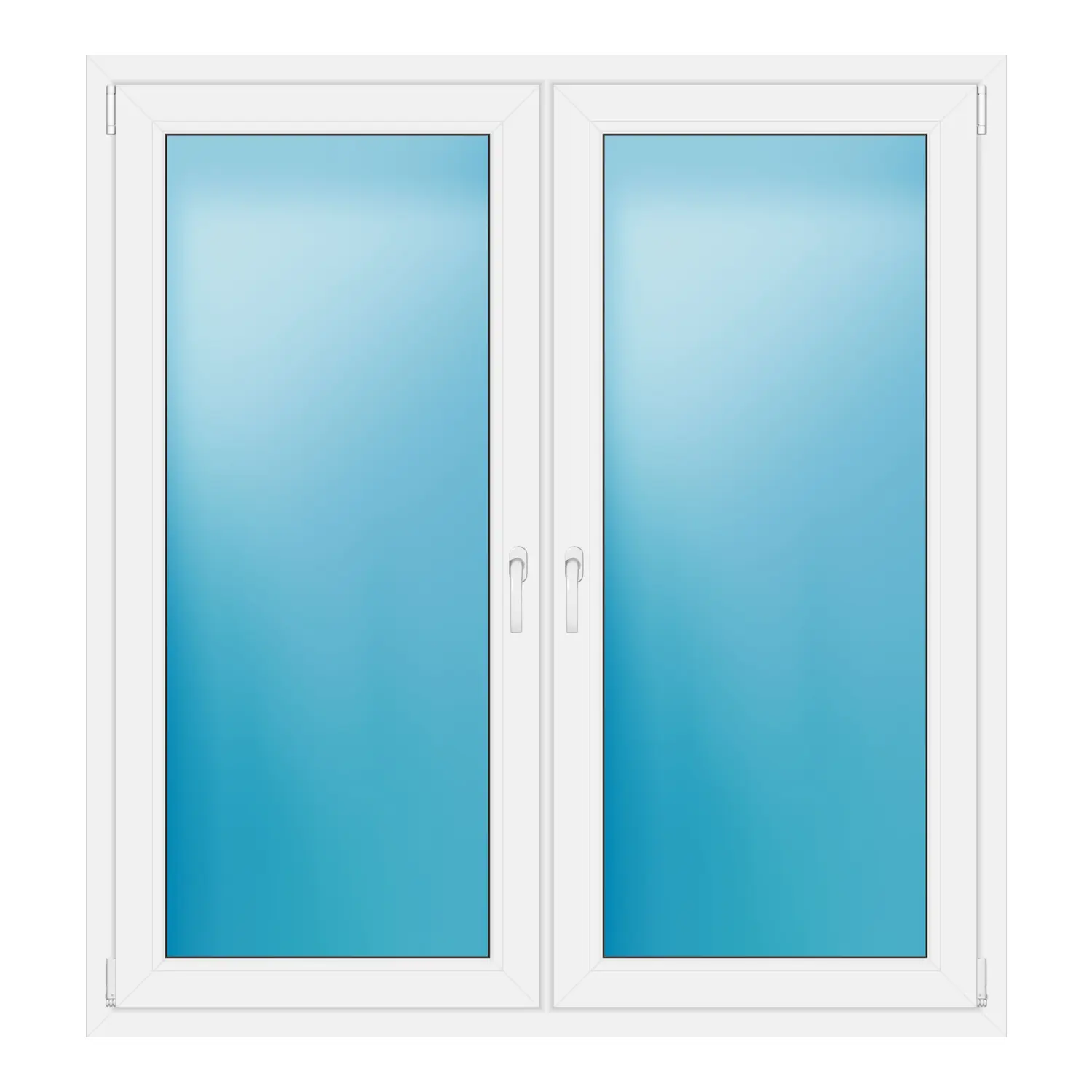 Zweiflügeliges Fenster 148x158 cm Weiß
