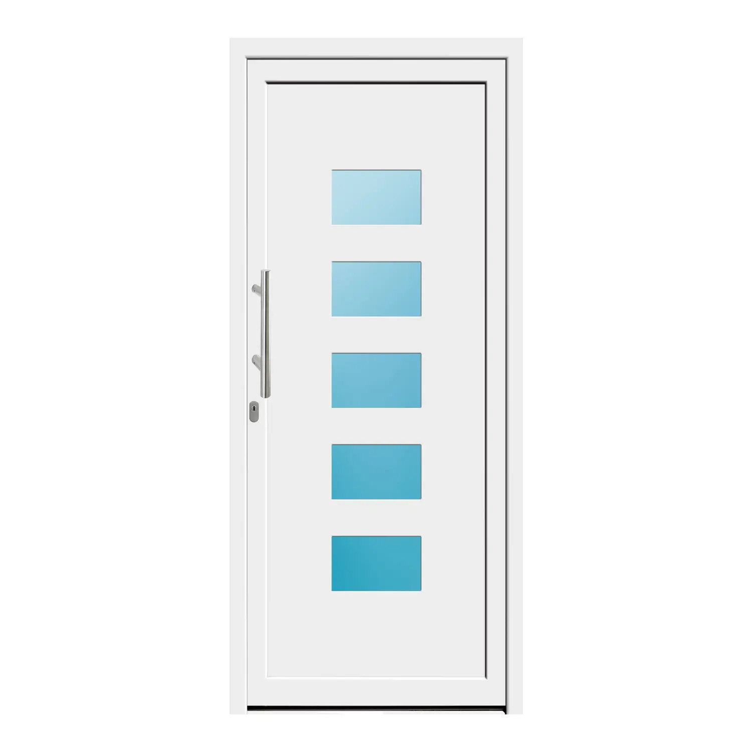 Haustür 91x210 cm Weiß Merkur aus Kunststoff {product.title} {product.width / 10}x{product.height / 10} cm {product.color} {f:if(condition: product.isDoor, then: product.filling, else: '')}