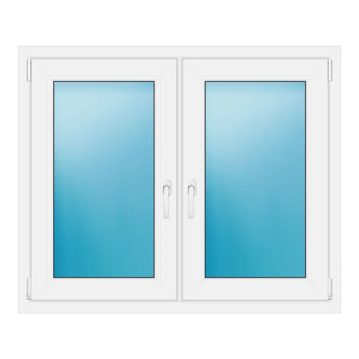 Zweiflügeliges Fenster 116,5x96,5 cm Weiß