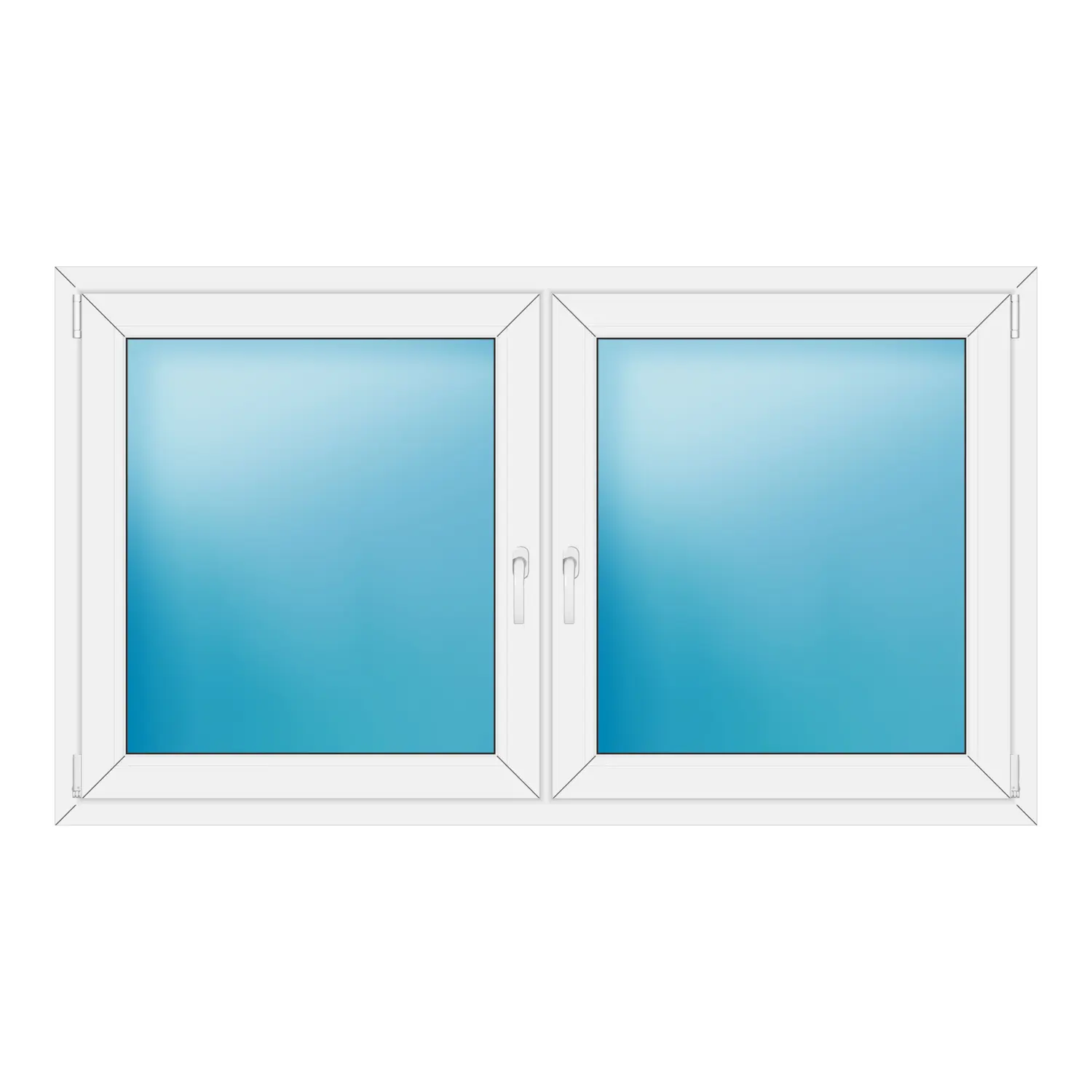 Zweiflügeliges Fenster 176x100 cm Weiß