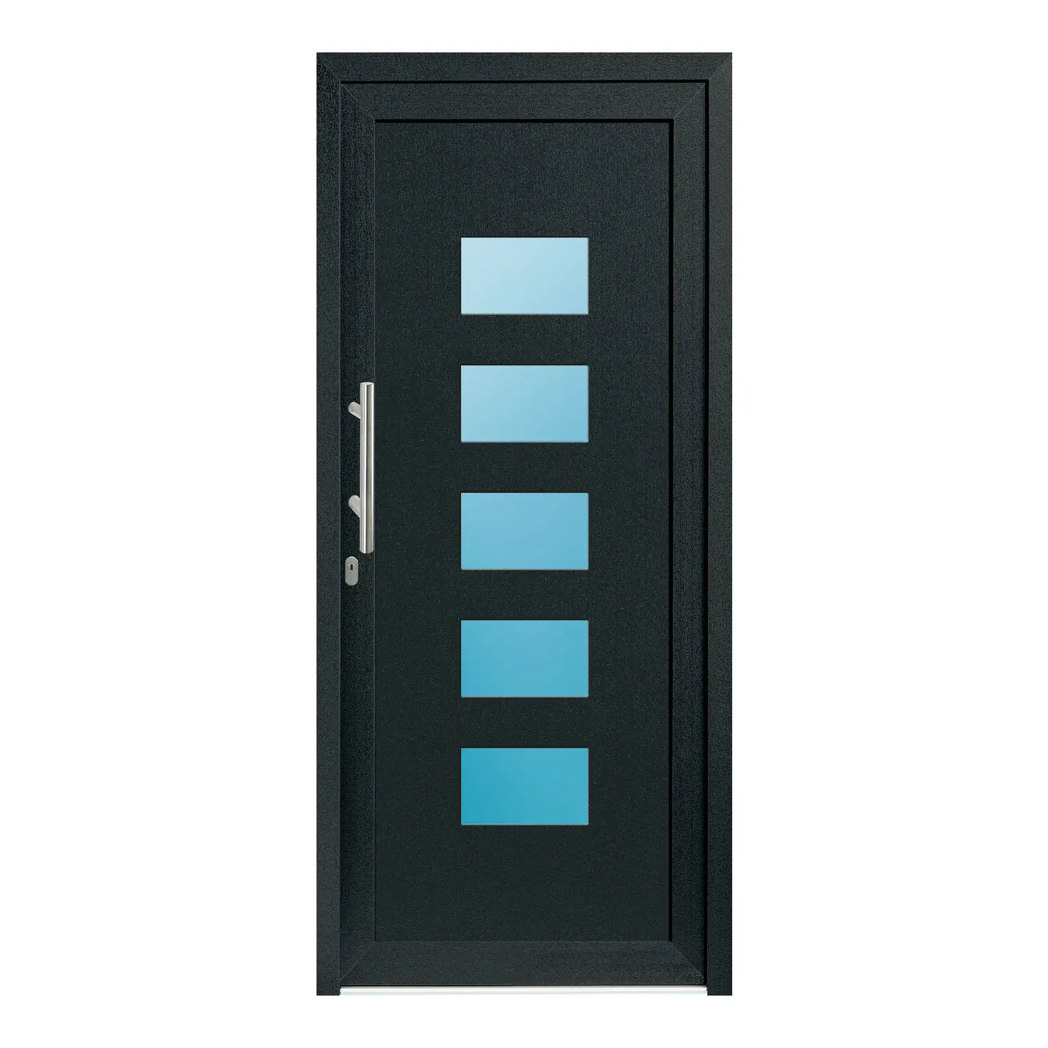 Haustür 97x220 cm Anthrazit-Grau genarbt Merkur aus Kunststoff {product.title} {product.width / 10}x{product.height / 10} cm {product.color} {f:if(condition: product.isDoor, then: product.filling, else: '')}