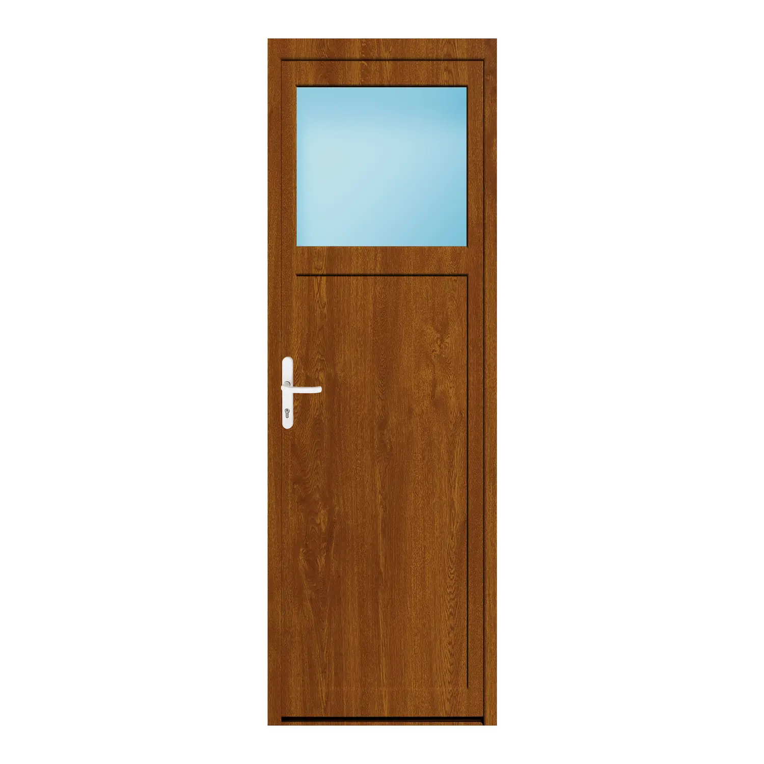 Nebeneingangstür 76x228 cm Golden Oak genarbt 1/3 Glas