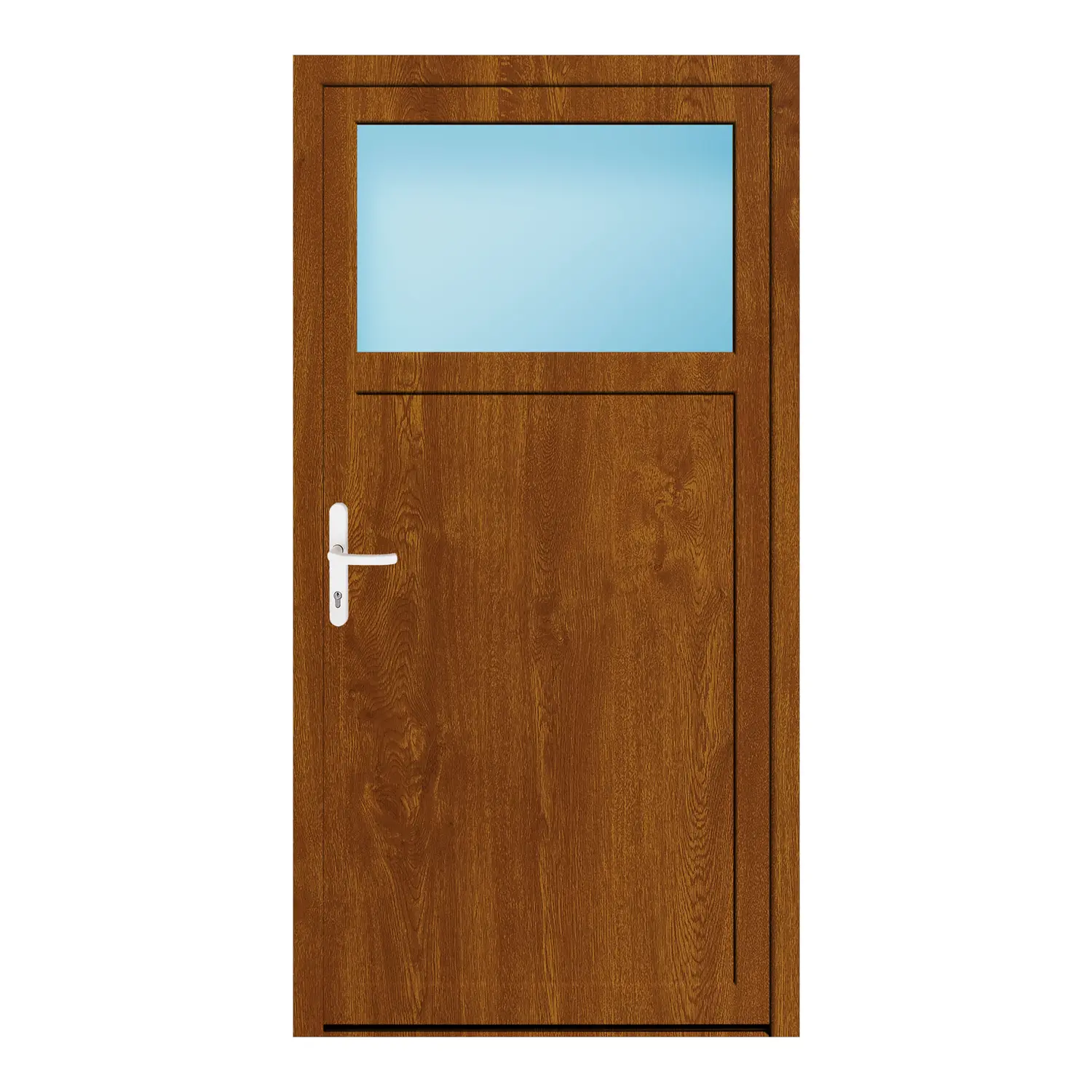 Nebeneingangstür 98x190 cm Golden Oak genarbt 1/3 Glas