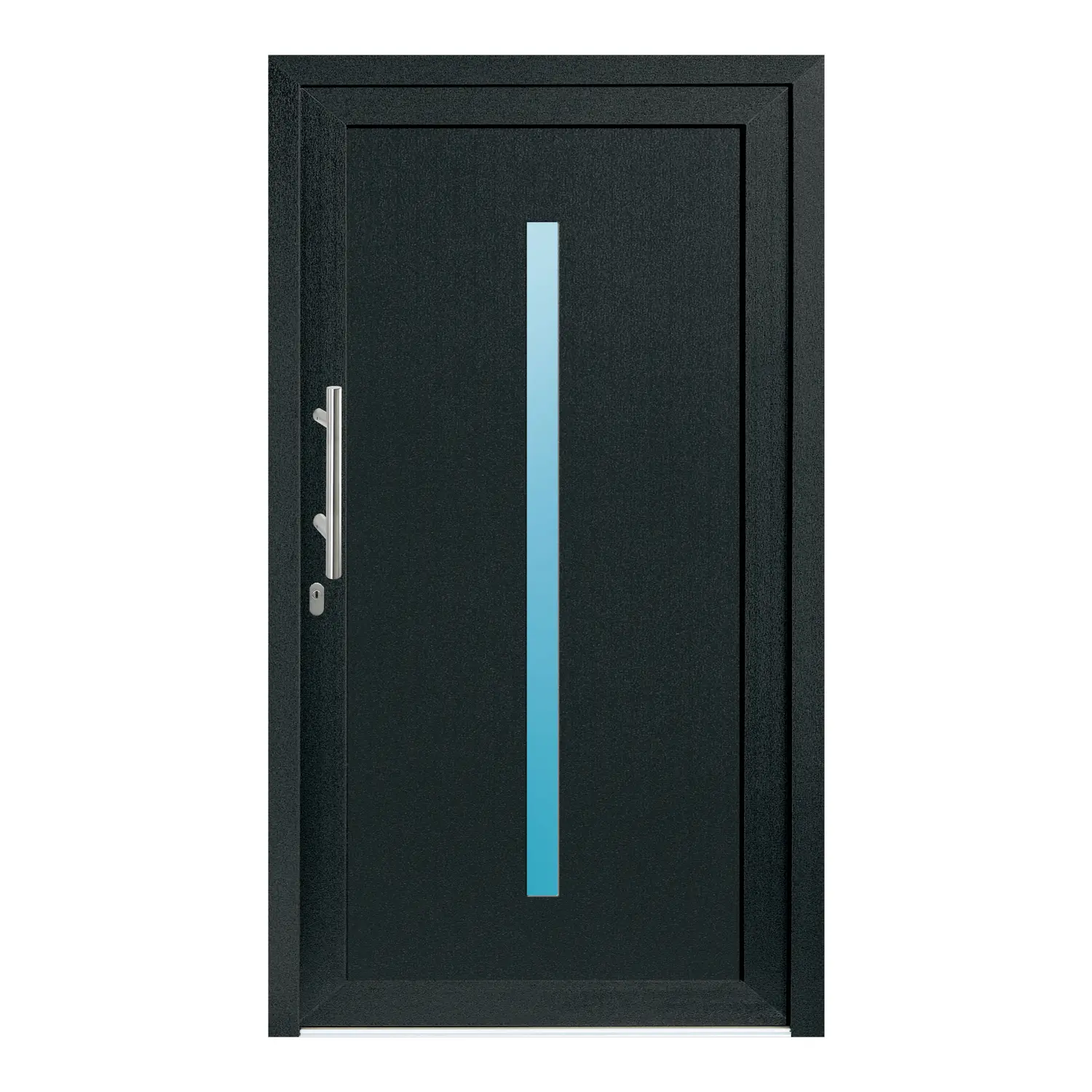 Haustür 115x203 cm Anthrazit-Grau genarbt Venus aus Kunststoff {product.title} {product.width / 10}x{product.height / 10} cm {product.color} {f:if(condition: product.isDoor, then: product.filling, else: '')}