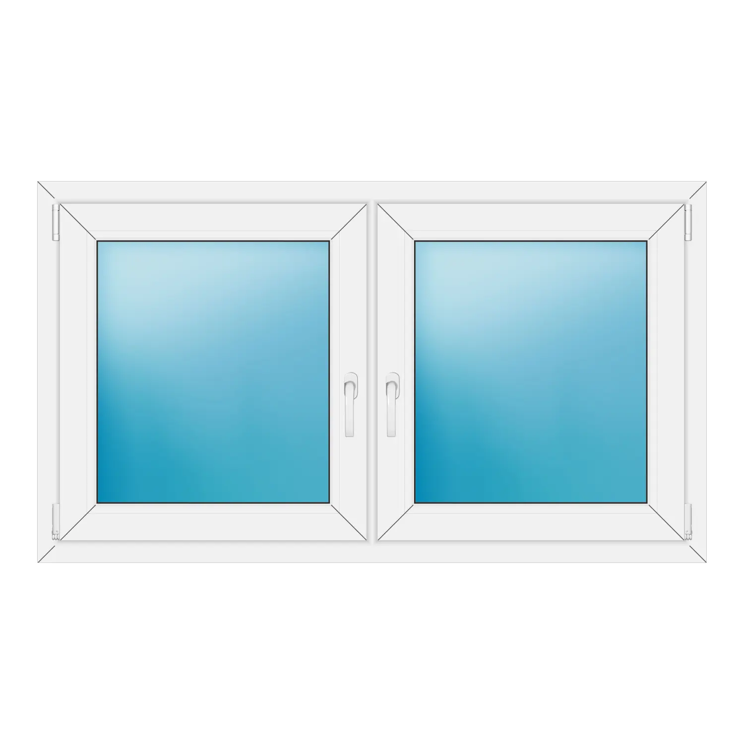 Zweiflügeliges Fenster 144x82 cm Weiß