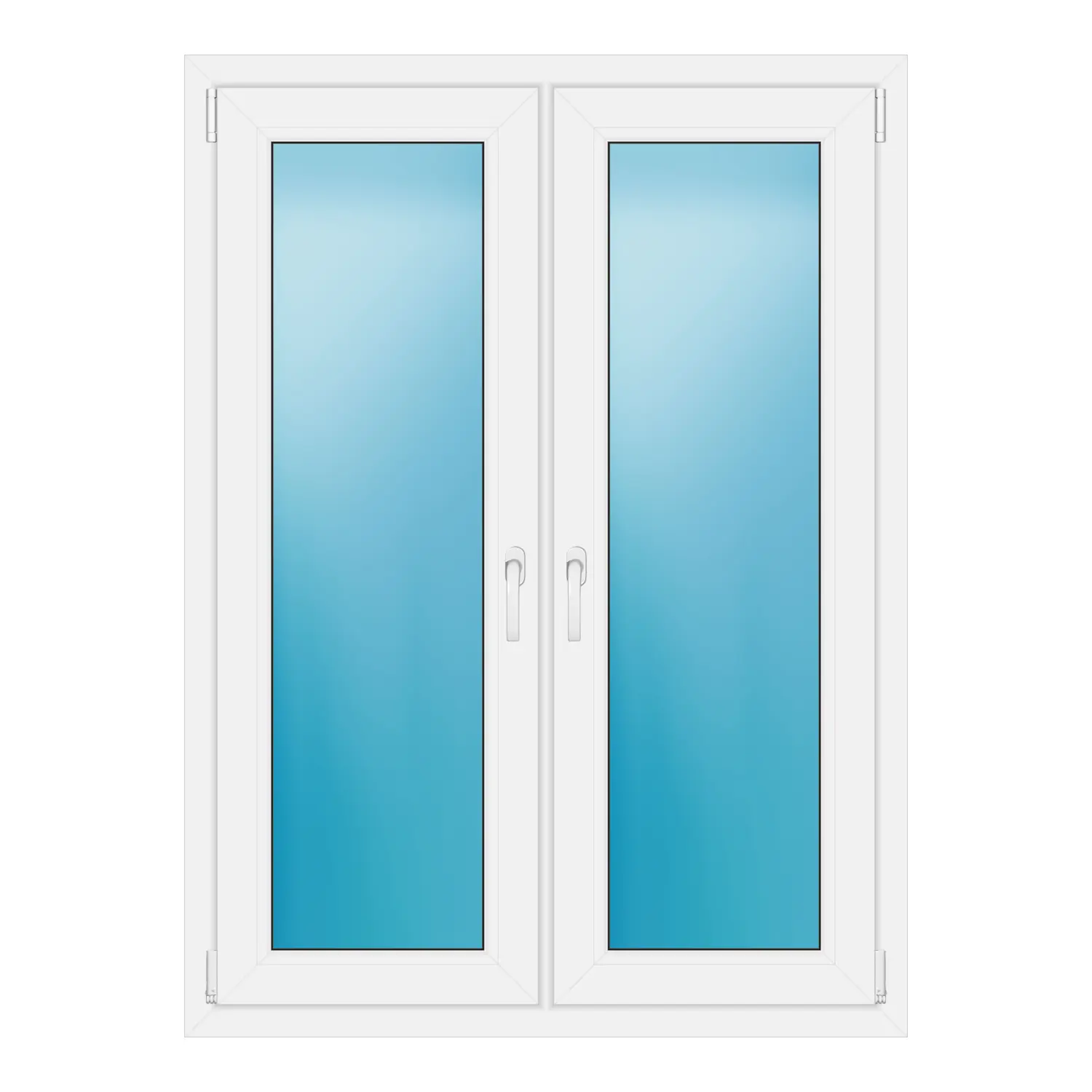 Zweiflügeliges Fenster 106x144 cm Weiß