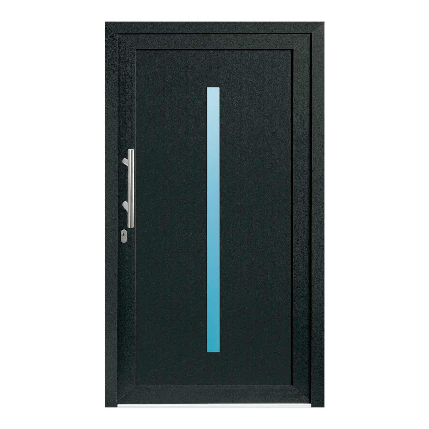 Haustür 111x195 cm Anthrazit-Grau genarbt Venus aus Kunststoff {product.title} {product.width / 10}x{product.height / 10} cm {product.color} {f:if(condition: product.isDoor, then: product.filling, else: '')}