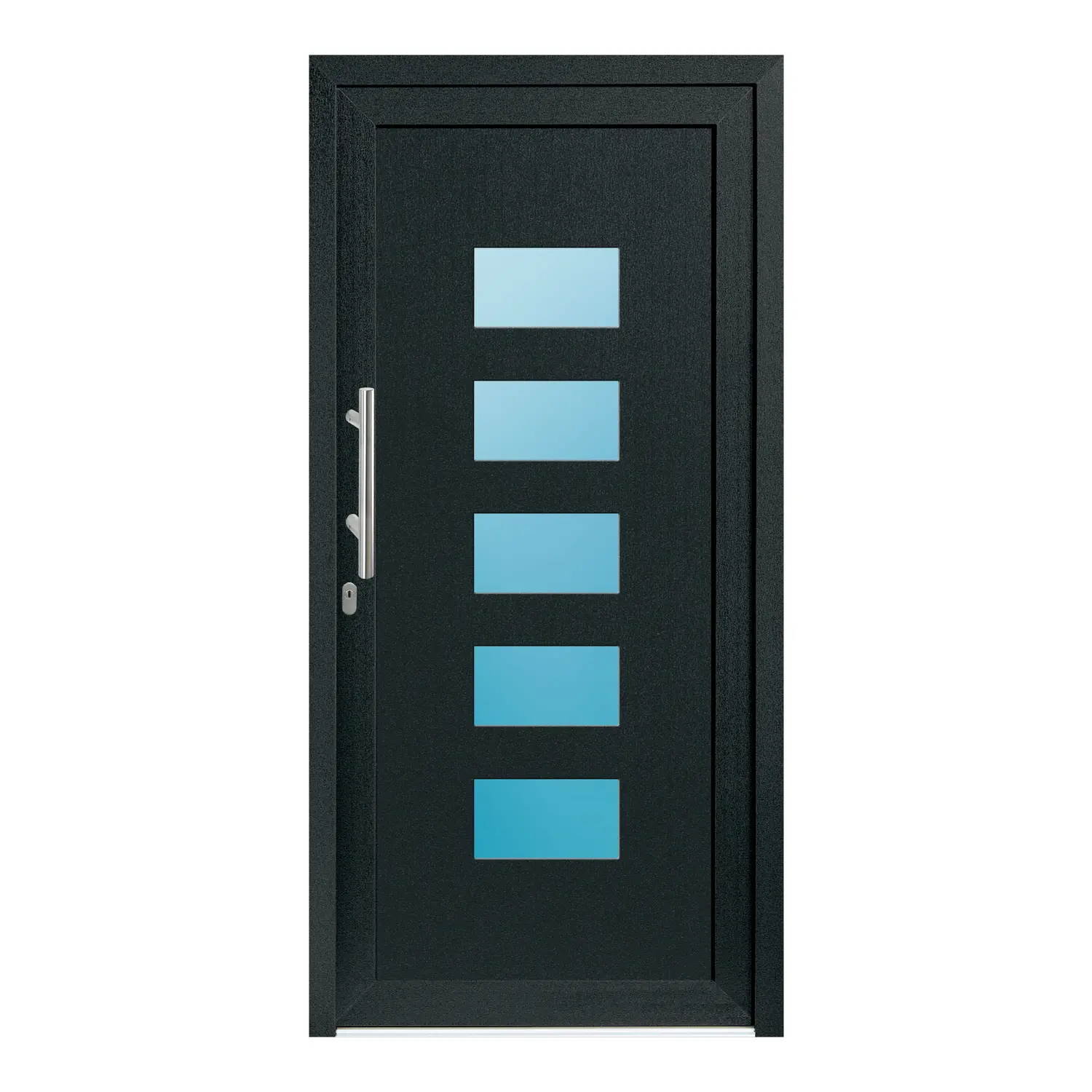 Haustür 99x205 cm Anthrazit-Grau genarbt Merkur aus Kunststoff {product.title} {product.width / 10}x{product.height / 10} cm {product.color} {f:if(condition: product.isDoor, then: product.filling, else: '')}