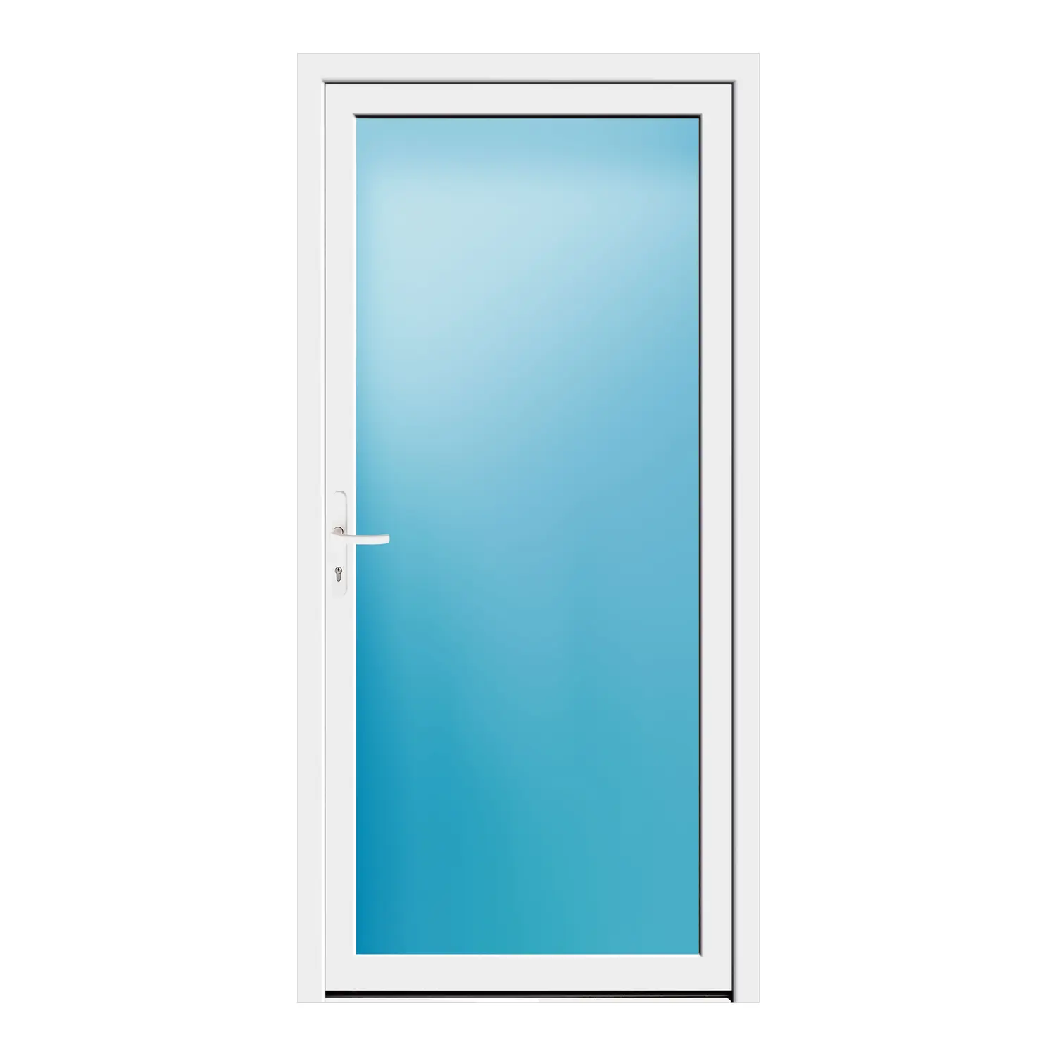 Nebeneingangstür 104x214 cm Weiß Vollglas