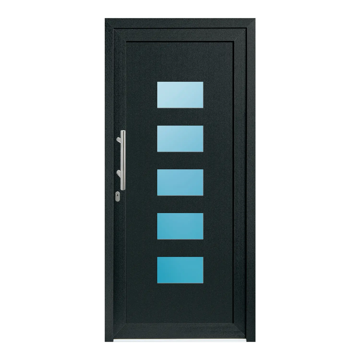 Haustür 100x215 cm Anthrazit-Grau genarbt Merkur aus Kunststoff {product.title} {product.width / 10}x{product.height / 10} cm {product.color} {f:if(condition: product.isDoor, then: product.filling, else: '')}