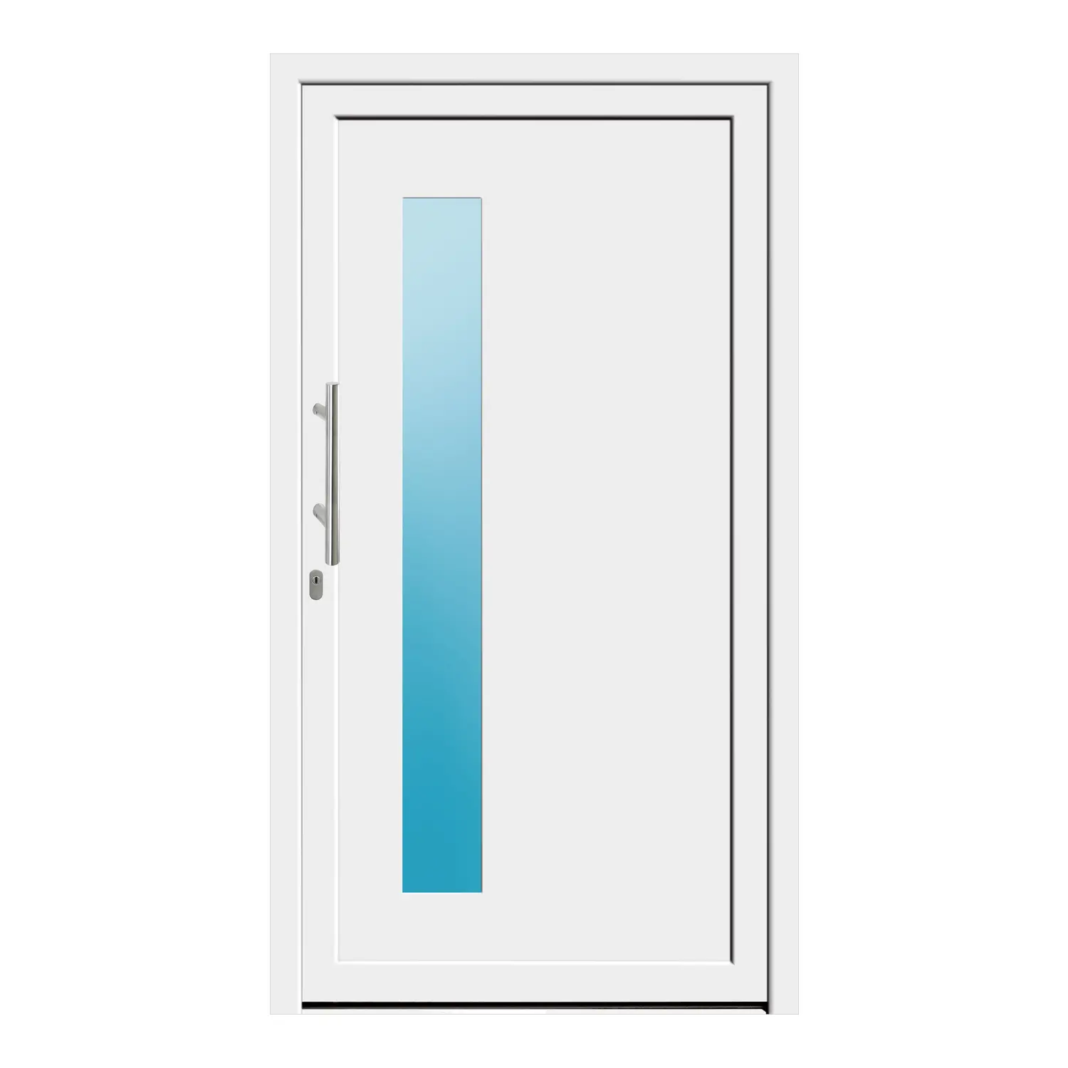 Haustür 115x209 cm Weiß Pluto aus Kunststoff {product.title} {product.width / 10}x{product.height / 10} cm {product.color} {f:if(condition: product.isDoor, then: product.filling, else: '')}