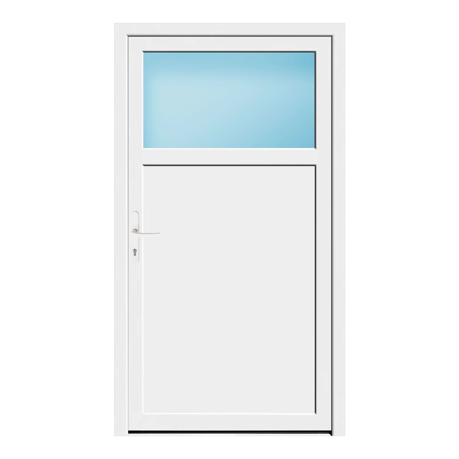 Nebeneingangstür 105x188 cm Weiß 1/3 Glas