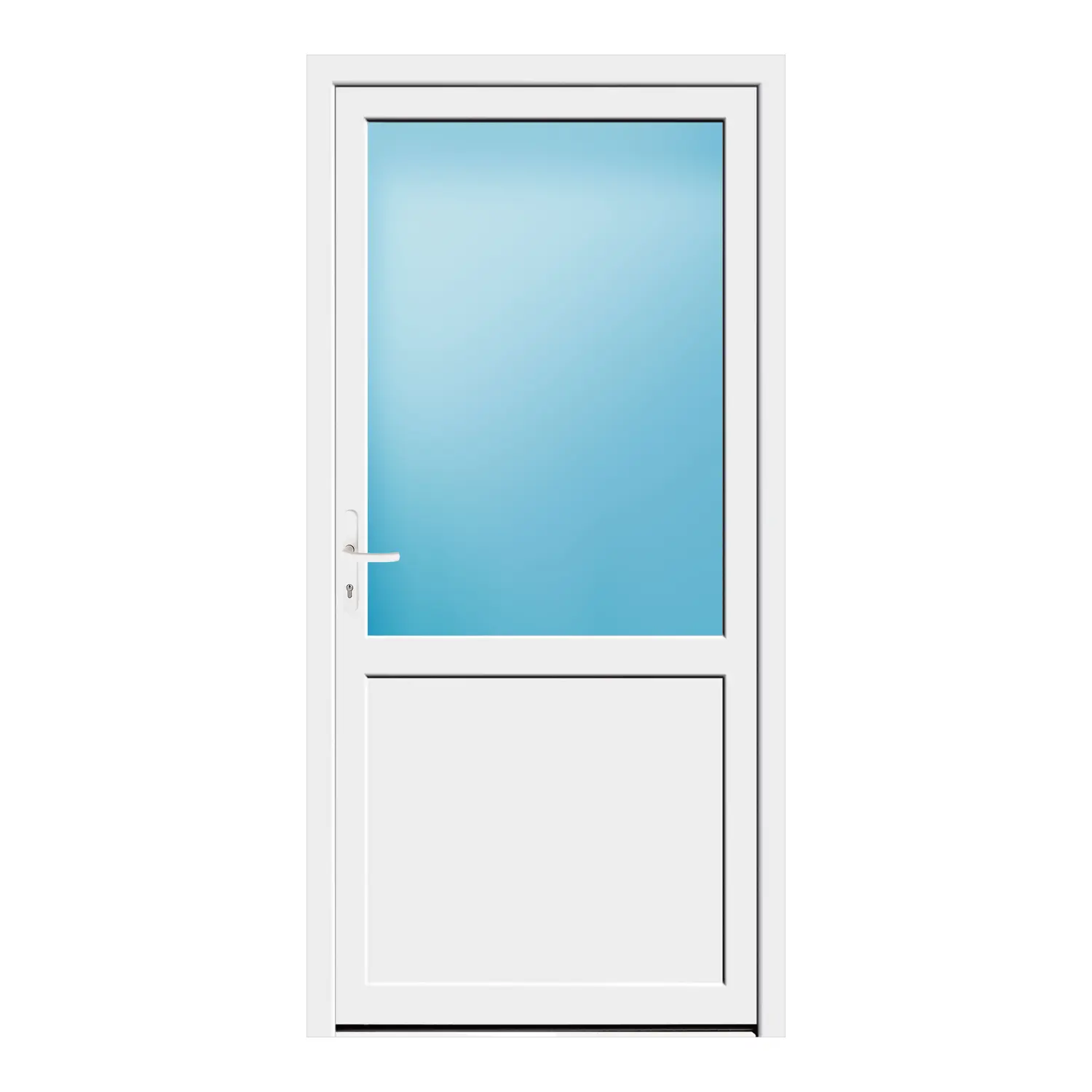 Nebeneingangstür 110x226 cm Weiß 2/3 Glas
