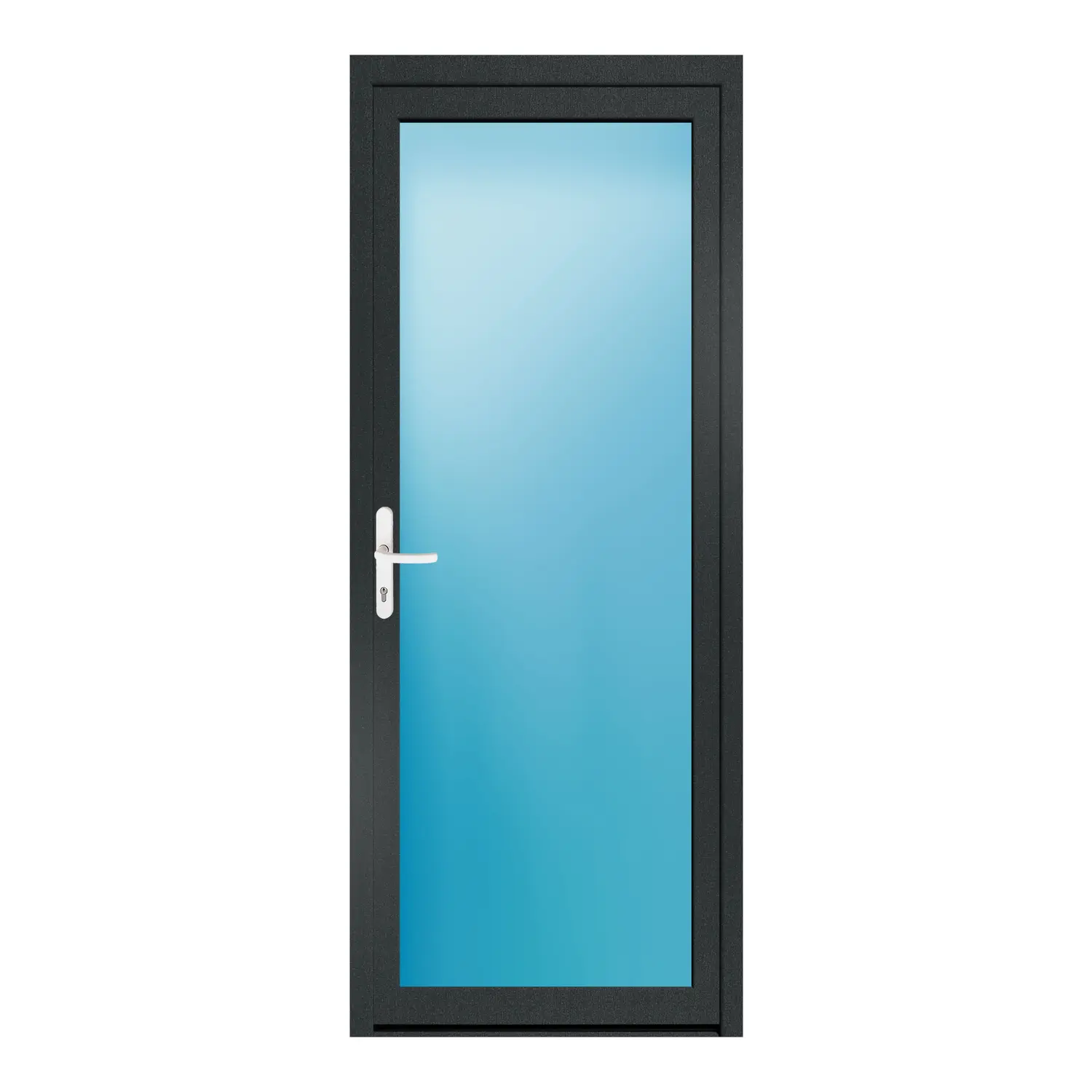 Nebeneingangstür 84x210 cm Anthrazitgrau genarbt Vollglas