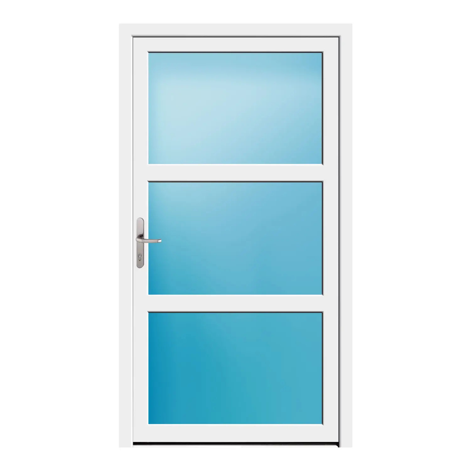 Nebeneingangstür 110x200 cm Weiß 3-teilig Glas