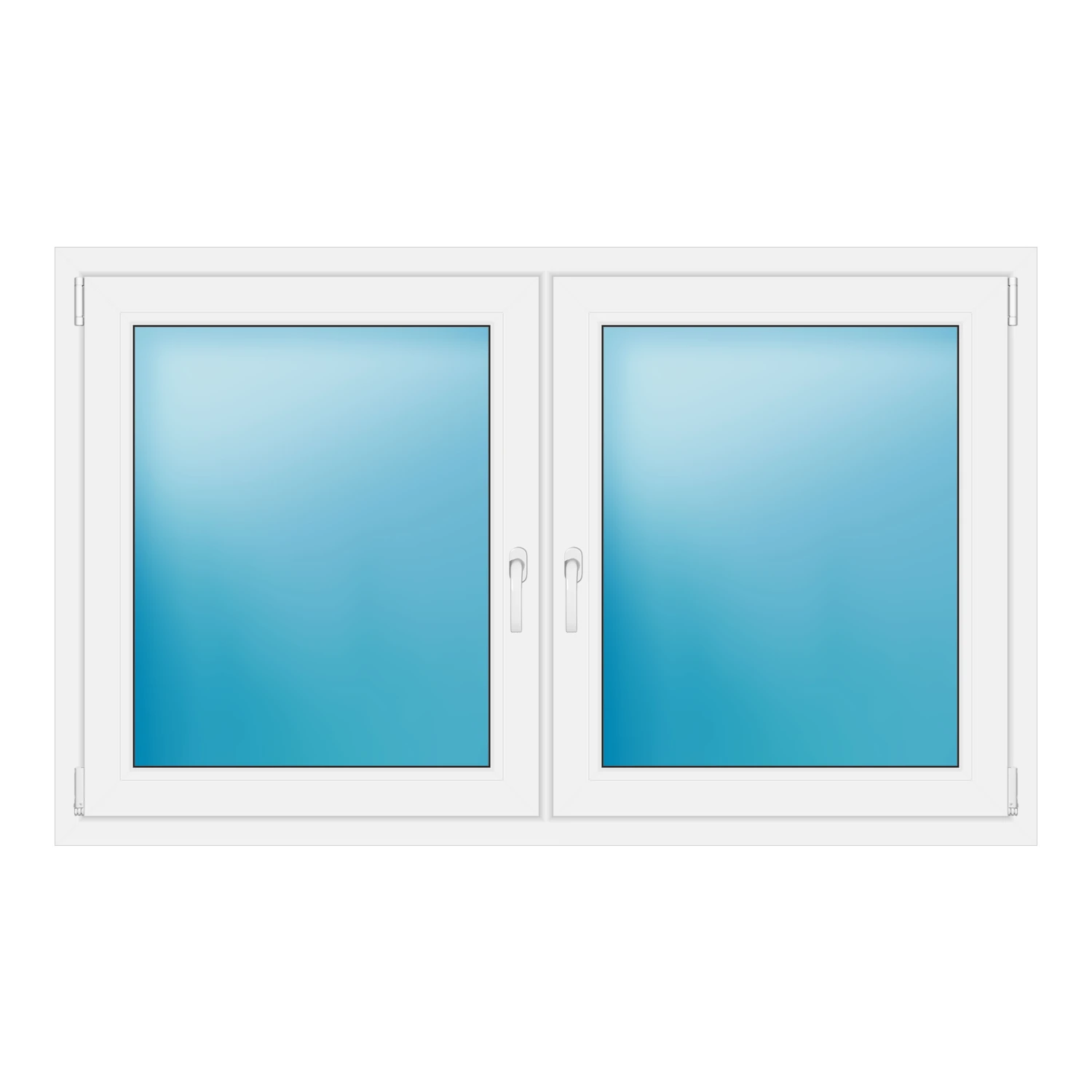 Zweiflügeliges Fenster 160x97.5 cm Weiß