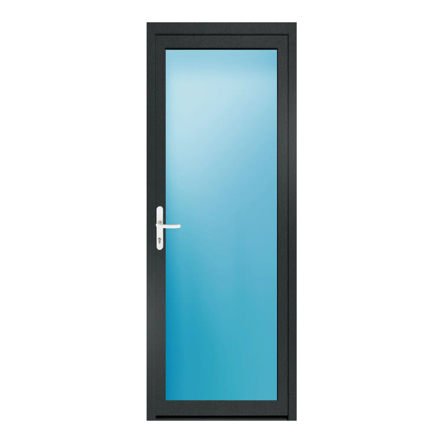 Nebeneingangstür 82x218 cm Anthrazitgrau genarbt Vollglas