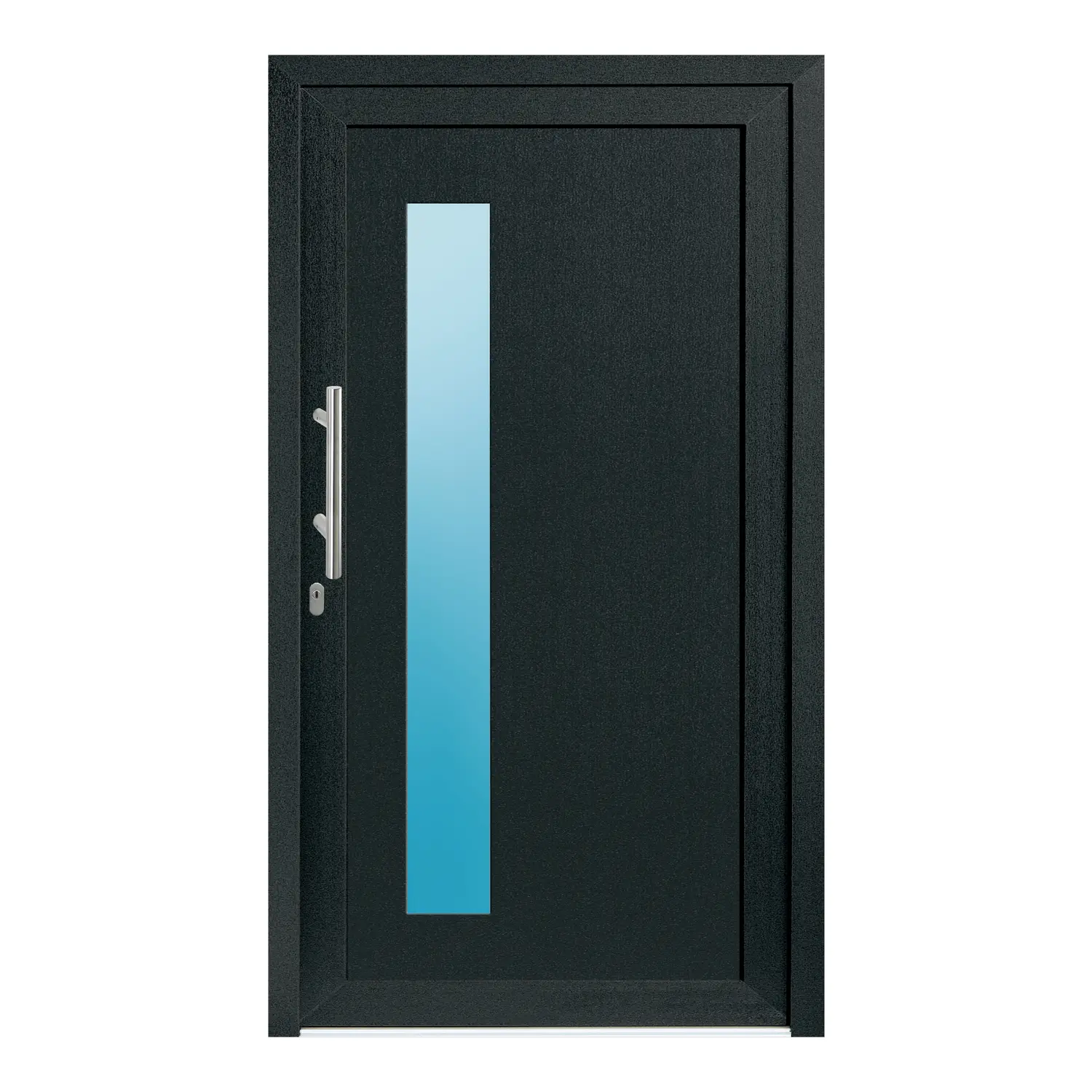 Haustür 115x203 cm Anthrazit-Grau genarbt Pluto aus Kunststoff {product.title} {product.width / 10}x{product.height / 10} cm {product.color} {f:if(condition: product.isDoor, then: product.filling, else: '')}