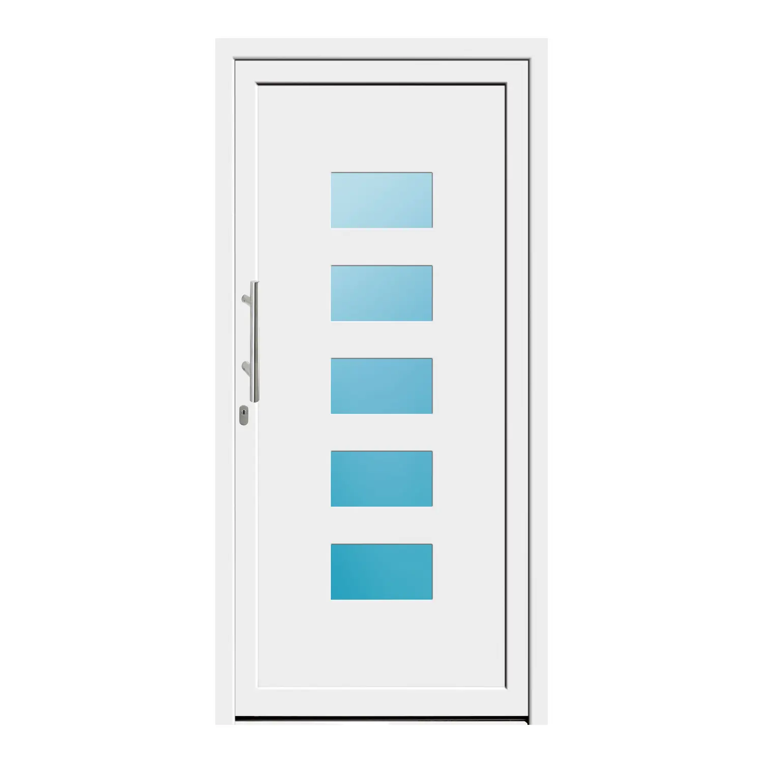 Haustür 109x225 cm Weiß Merkur aus Kunststoff {product.title} {product.width / 10}x{product.height / 10} cm {product.color} {f:if(condition: product.isDoor, then: product.filling, else: '')}