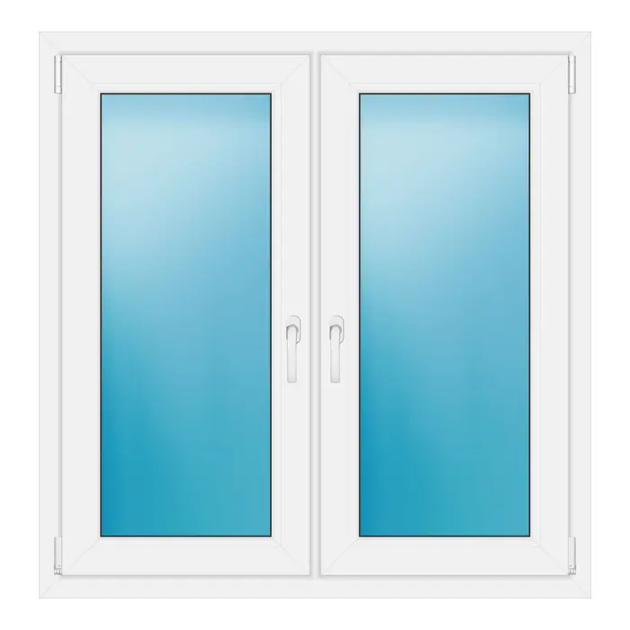Zweiflügeliges Fenster 114,5x117,5 cm Weiß