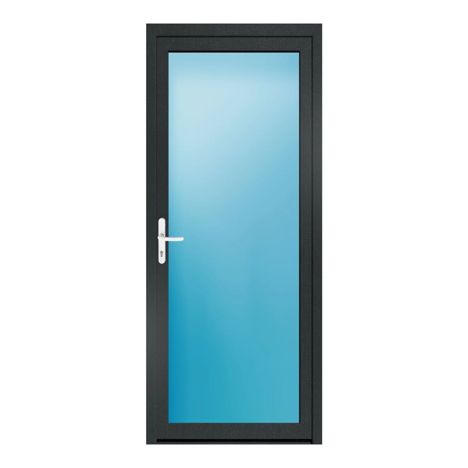 Nebeneingangstür 92x220 cm Anthrazitgrau genarbt Vollglas