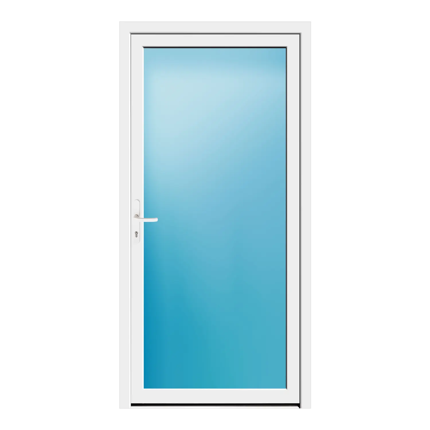 Nebeneingangstür 103x208 cm Weiß Vollglas