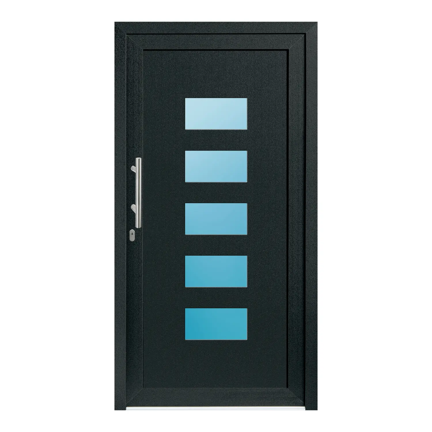 Haustür 115x220 cm Anthrazit-Grau genarbt Merkur aus Kunststoff {product.title} {product.width / 10}x{product.height / 10} cm {product.color} {f:if(condition: product.isDoor, then: product.filling, else: '')}