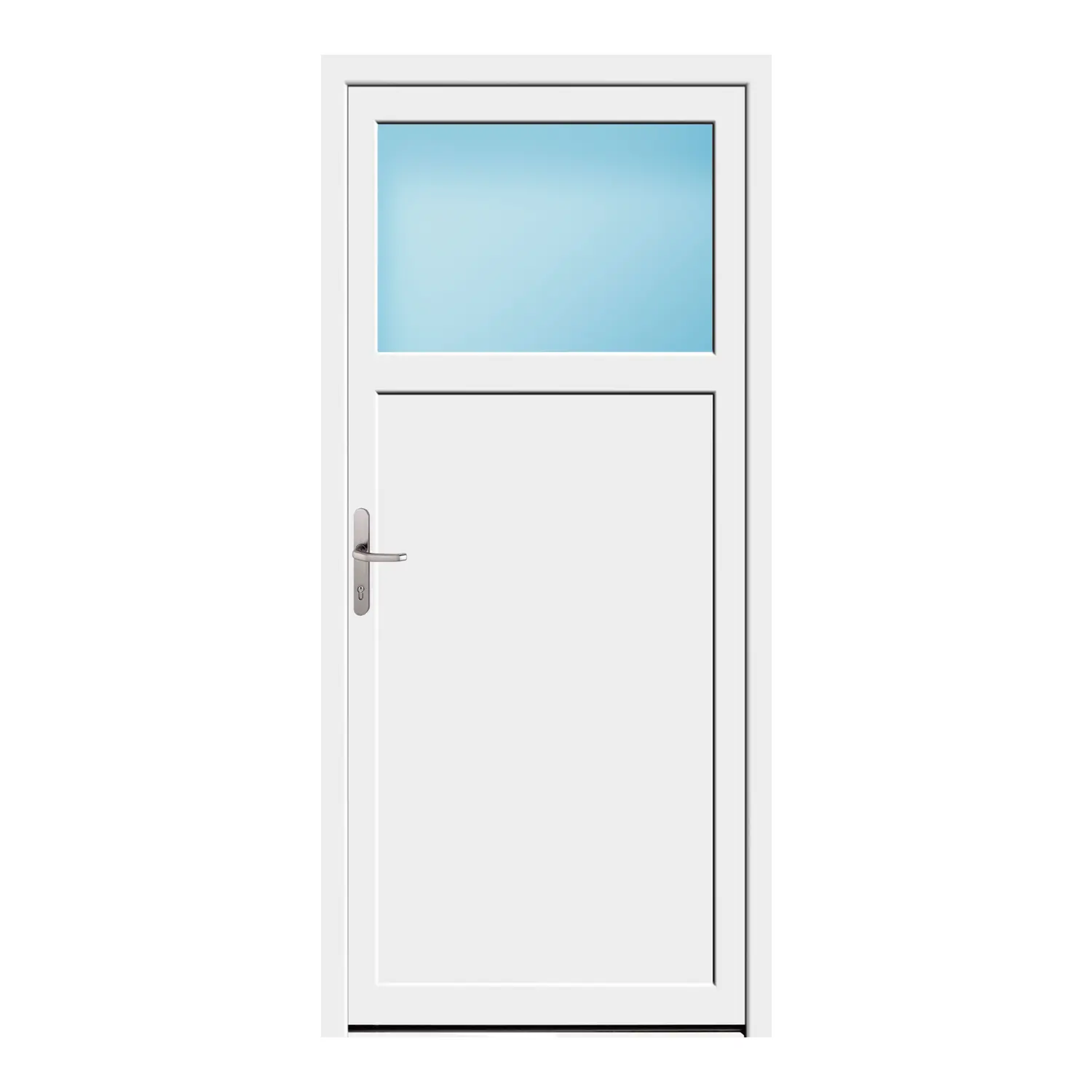 Nebeneingangstür 100x218 cm Weiß 1/3 Glas