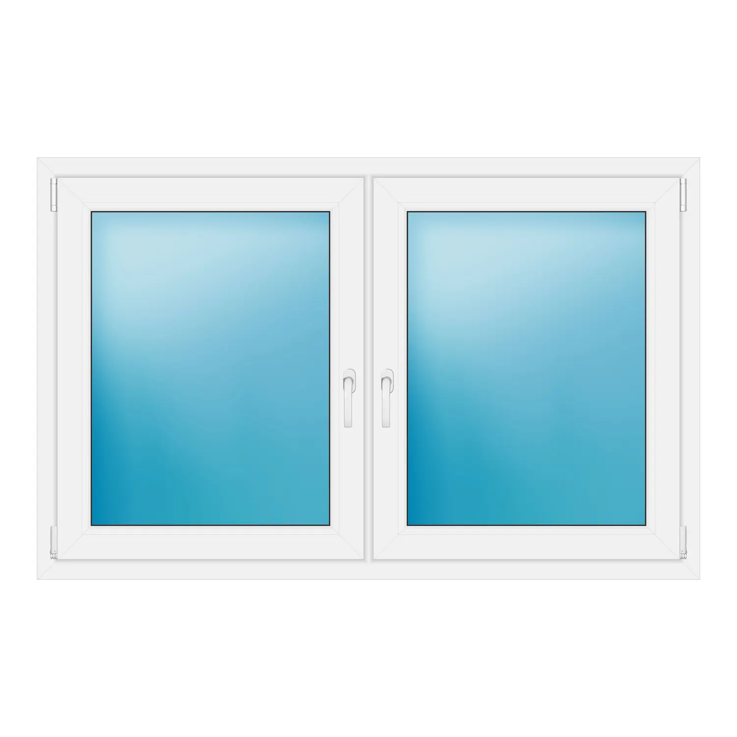 Zweiflügeliges Fenster 157x100 cm Weiß