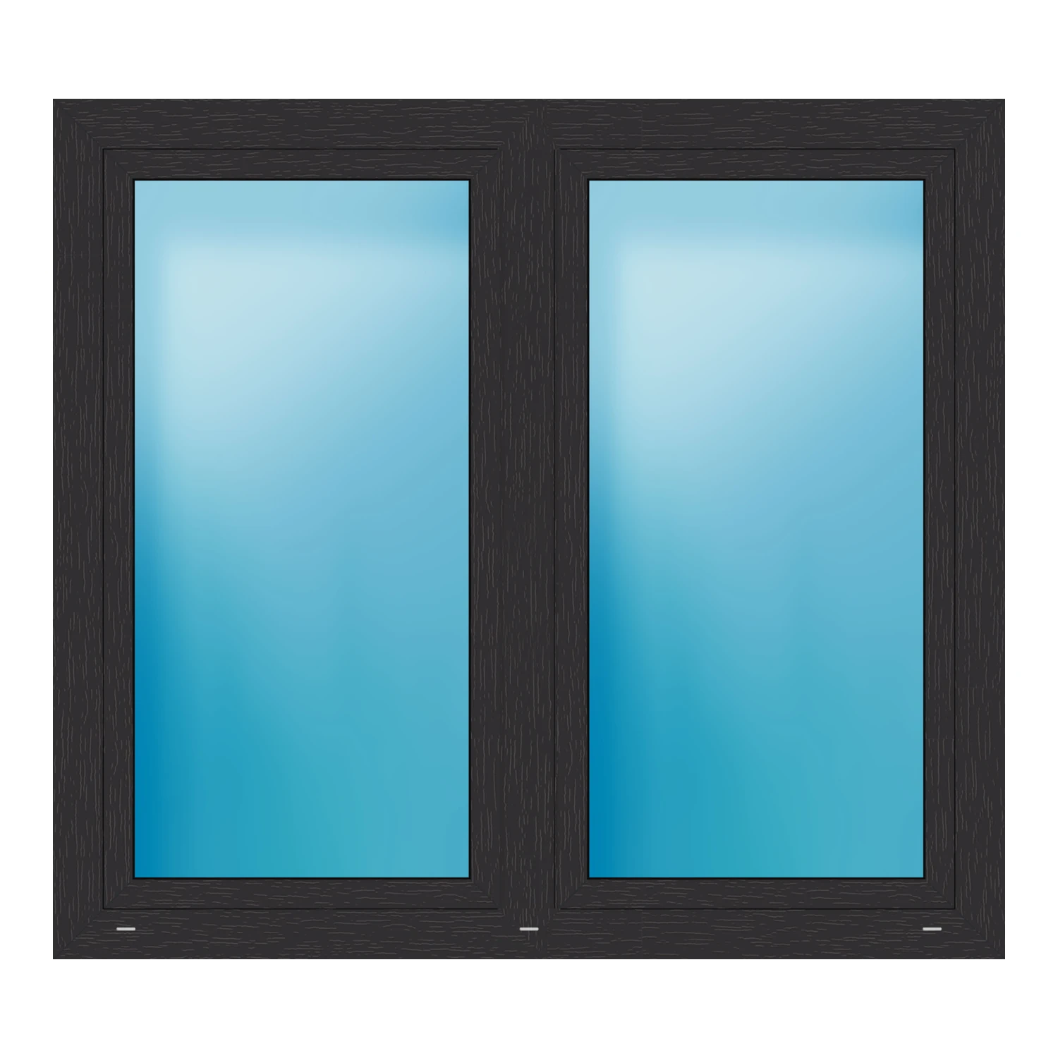 Zweiflügeliges Fenster 150x135.5 cm Anthrazit genarbt