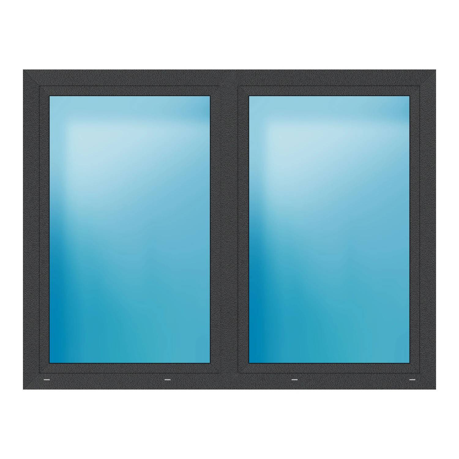 Zweiflügeliges Fenster 200x155 cm Anthrazit Feinstruktur