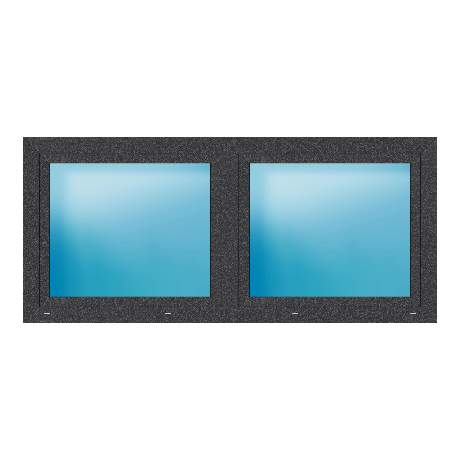 Zweiflügeliges Fenster 200x90 cm Anthrazit Feinstruktur