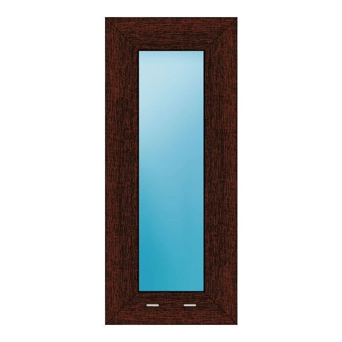 Festverglasung 32x74.5 cm Mahagoni genarbt
