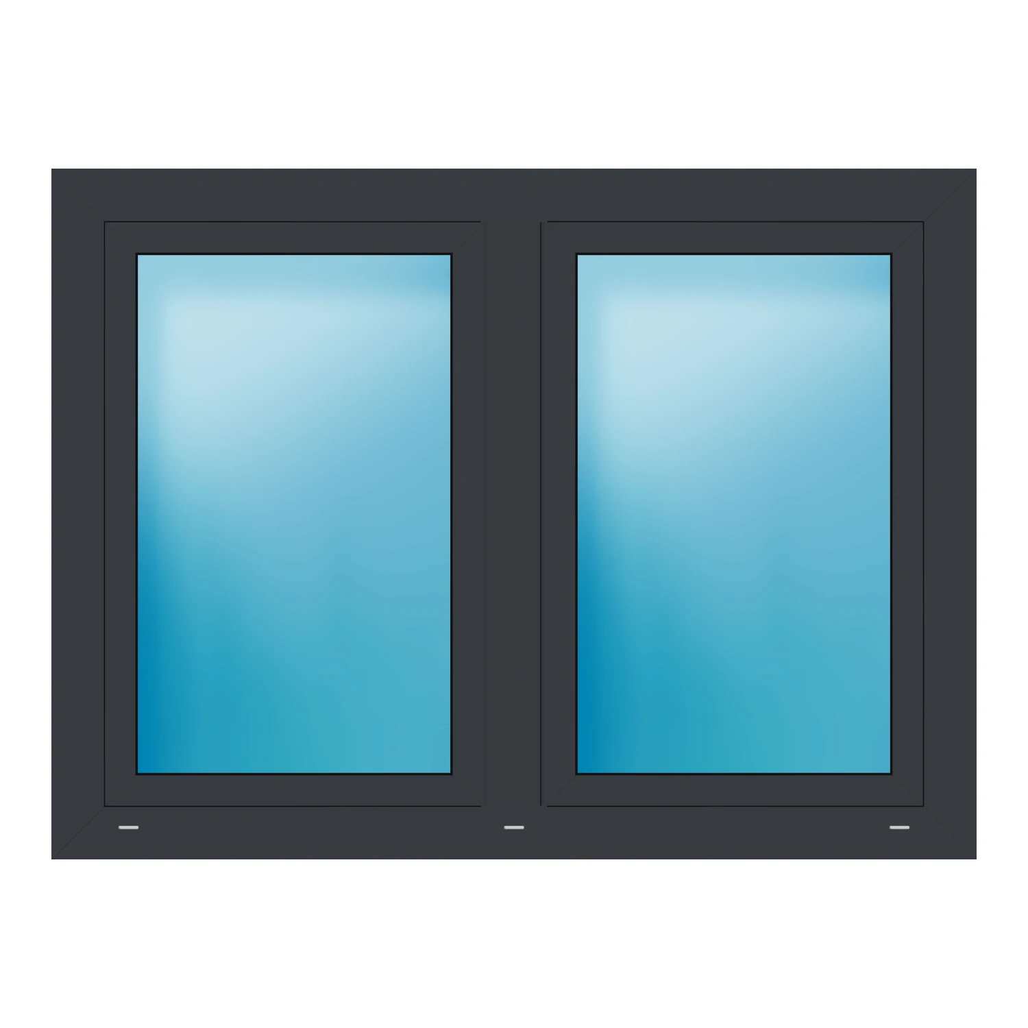 Zweiflügeliges Fenster 138x103 cm VSP Anthrazit ultramatt