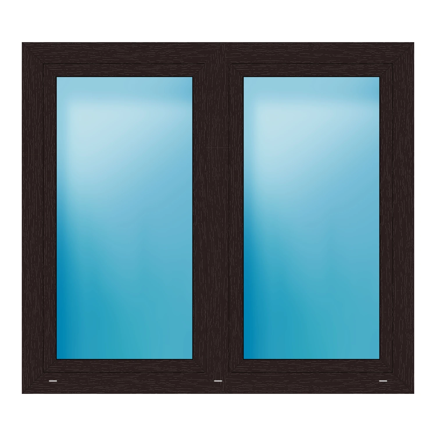 Zweiflügeliges Fenster 145x130 cm Braun genarbt